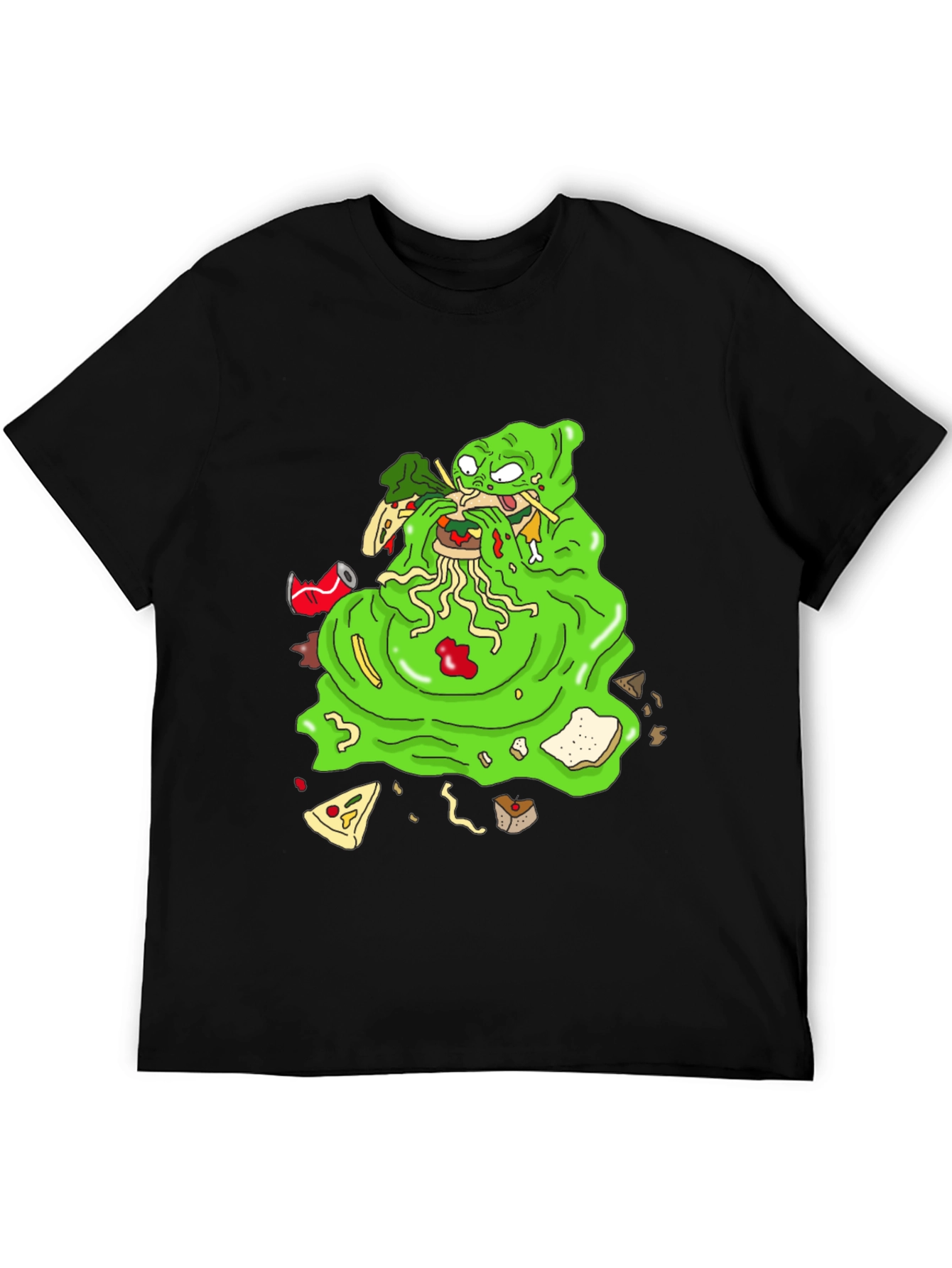 Green Blob Monster Eating Graphic T-Shirt