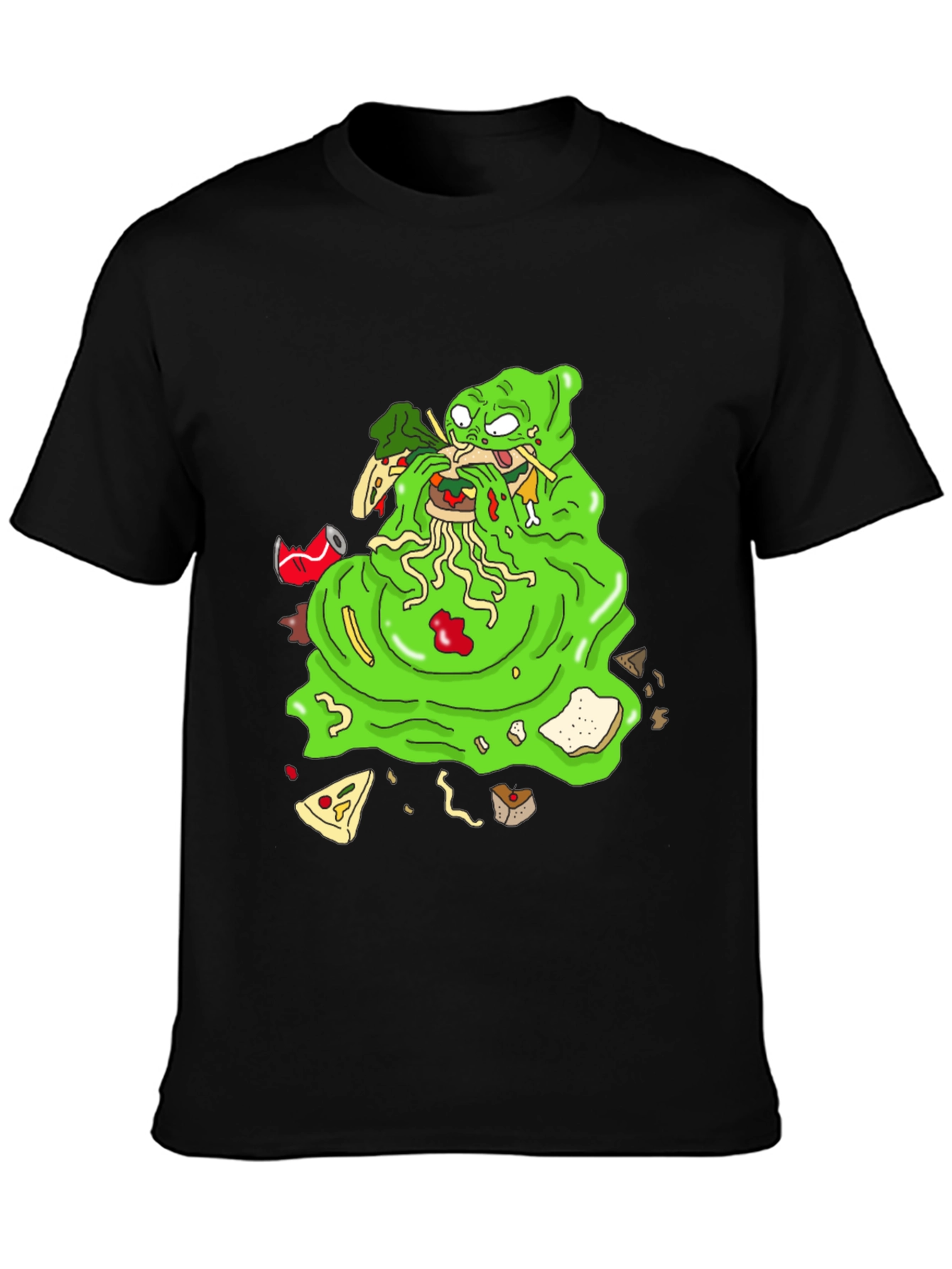 Green Blob Monster Eating Graphic T-Shirt