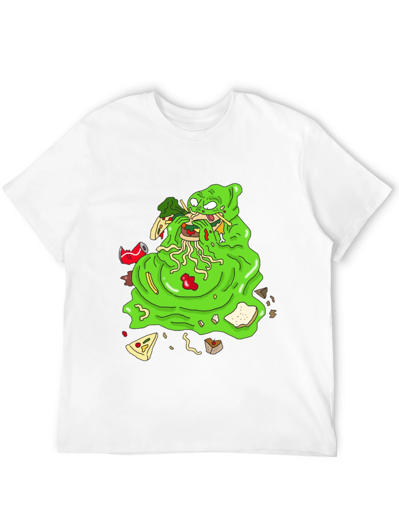 Green Blob Monster Eating Graphic T-Shirt
