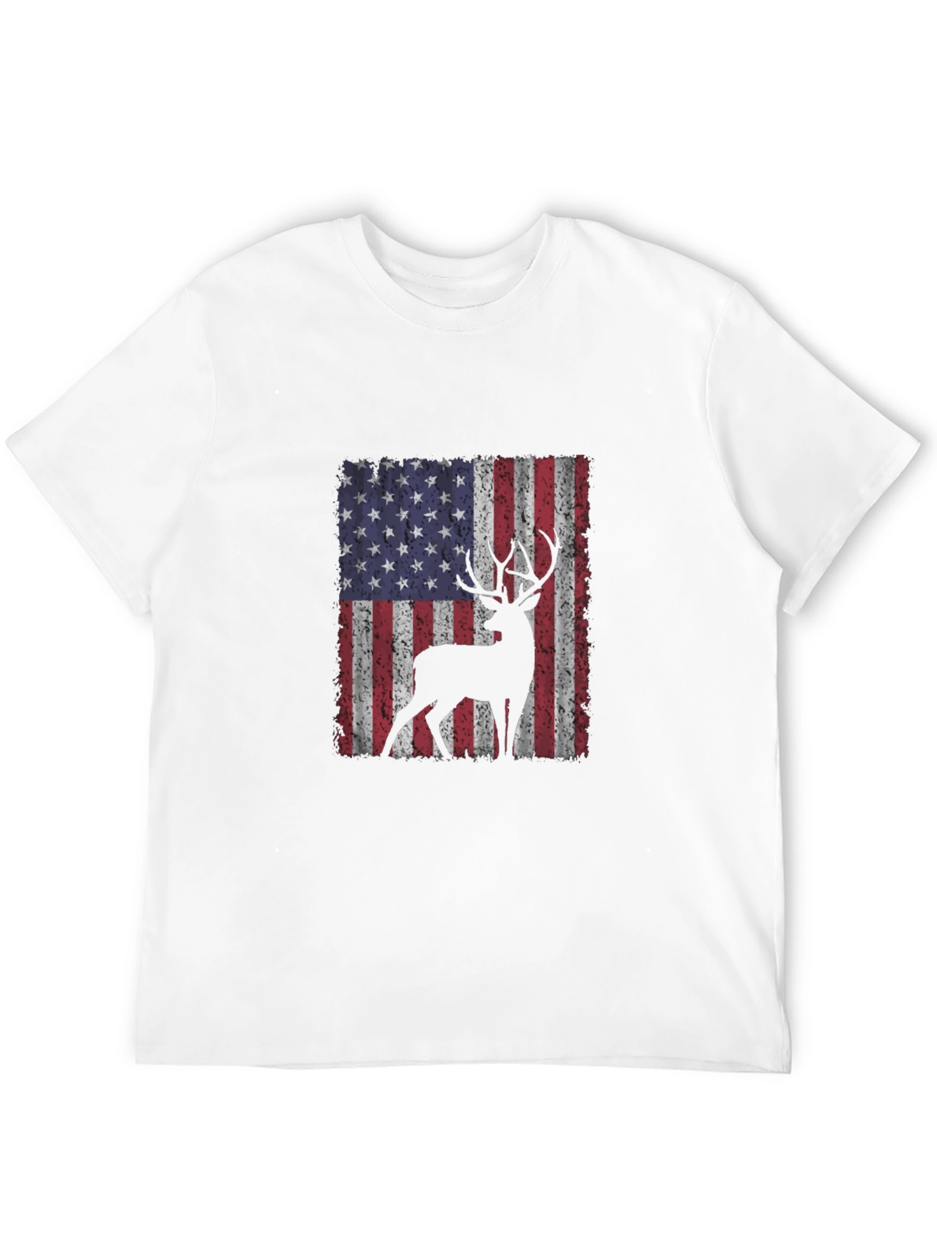 Deer USA Flag T-Shirt Patriotic Hunting