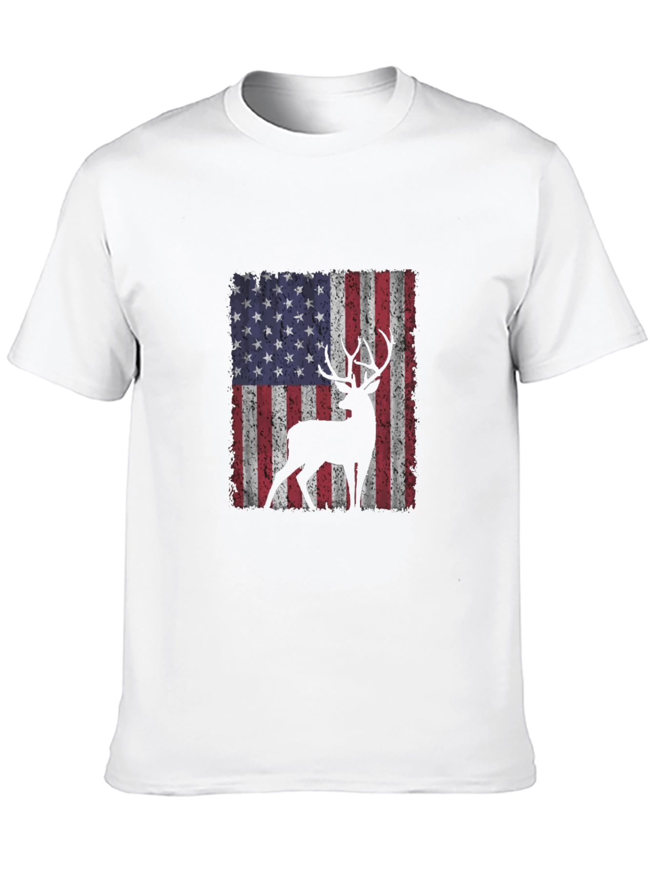 Deer USA Flag T-Shirt Patriotic Hunting