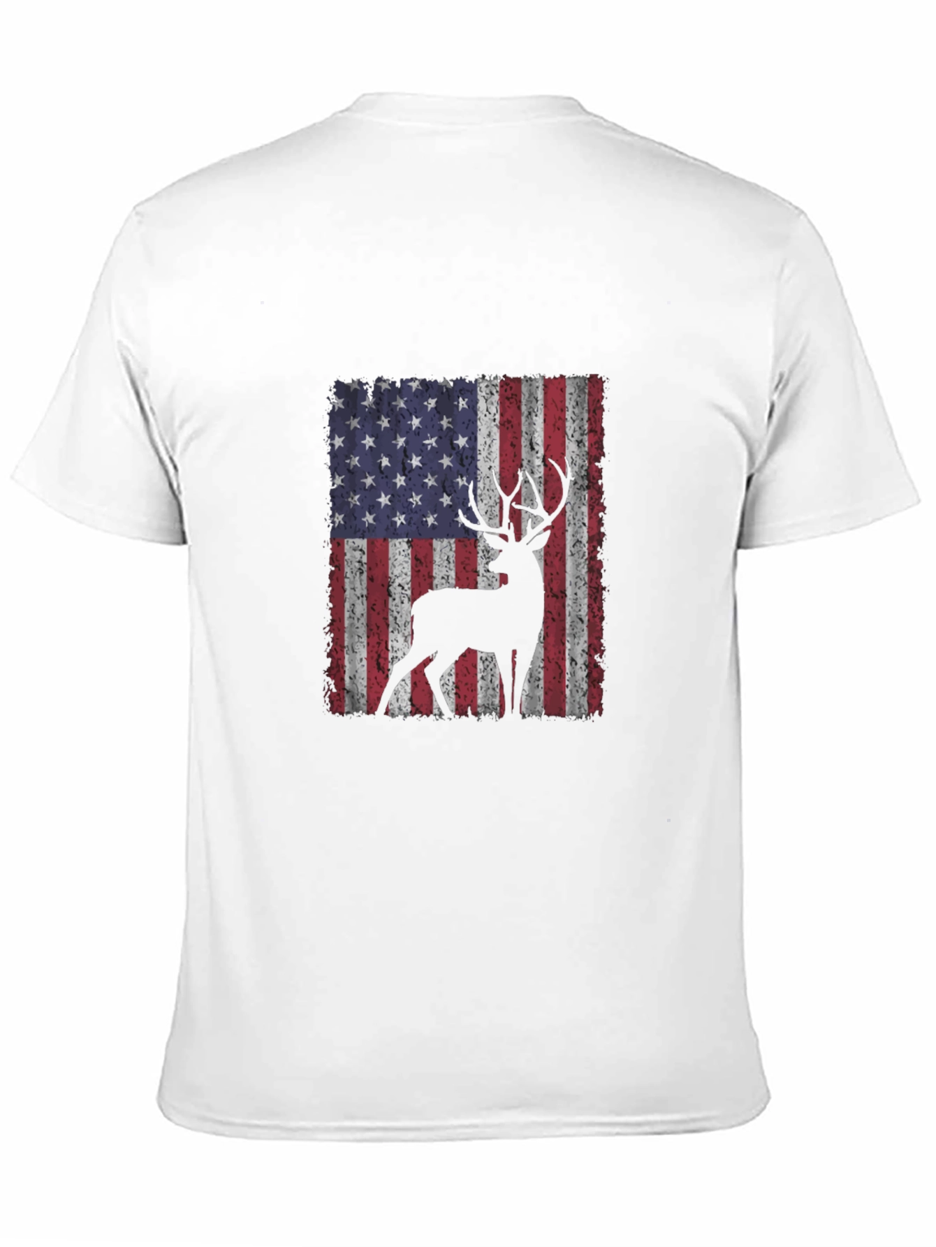 Deer USA Flag T-Shirt Patriotic Hunting