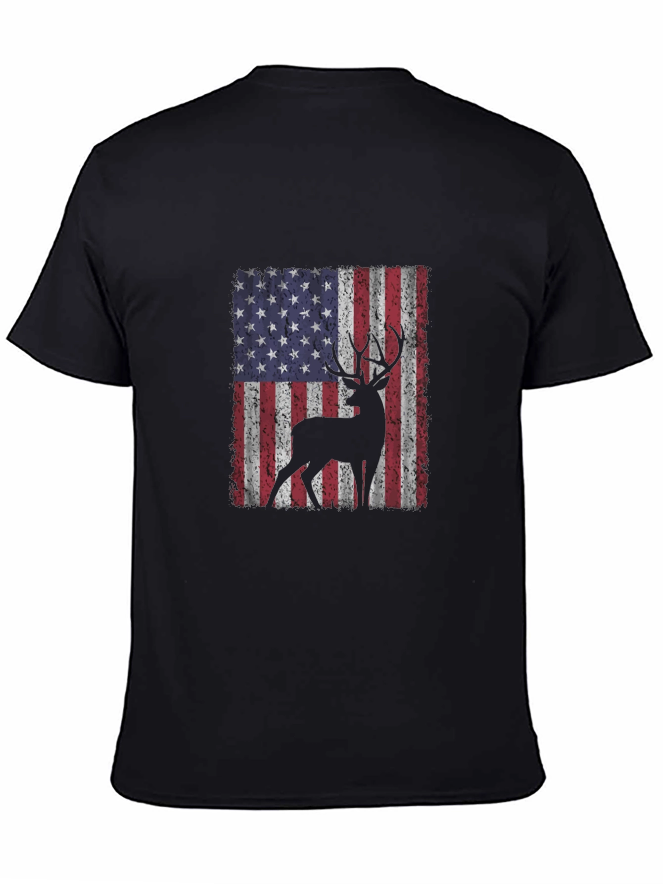 Deer USA Flag T-Shirt Patriotic Hunting