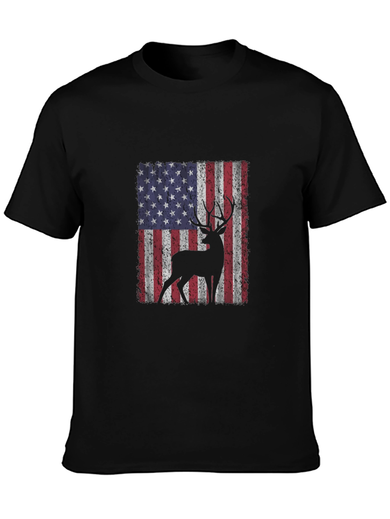 Deer USA Flag T-Shirt Patriotic Hunting
