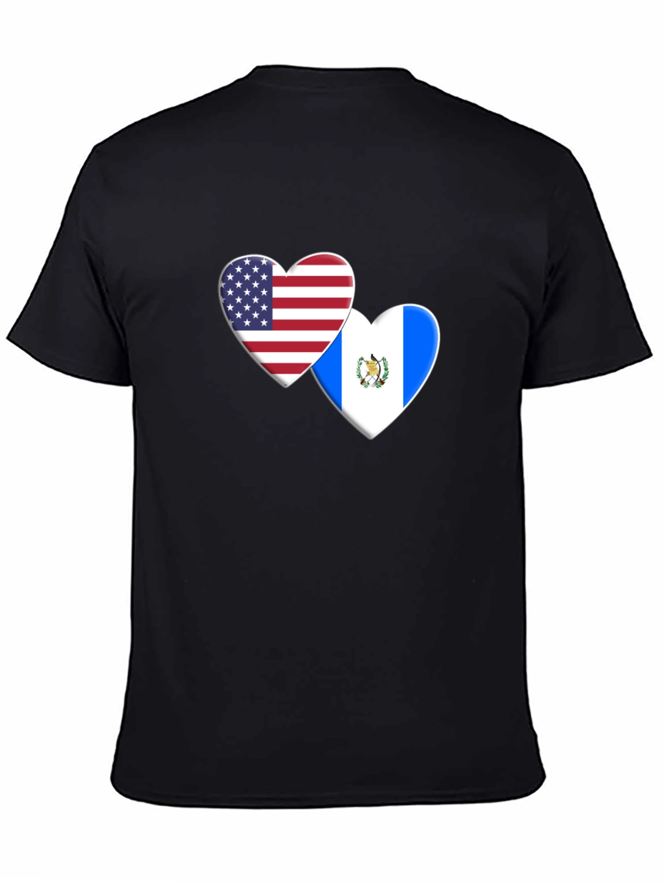 USA and Guatemala Flag Heart T-Shirt