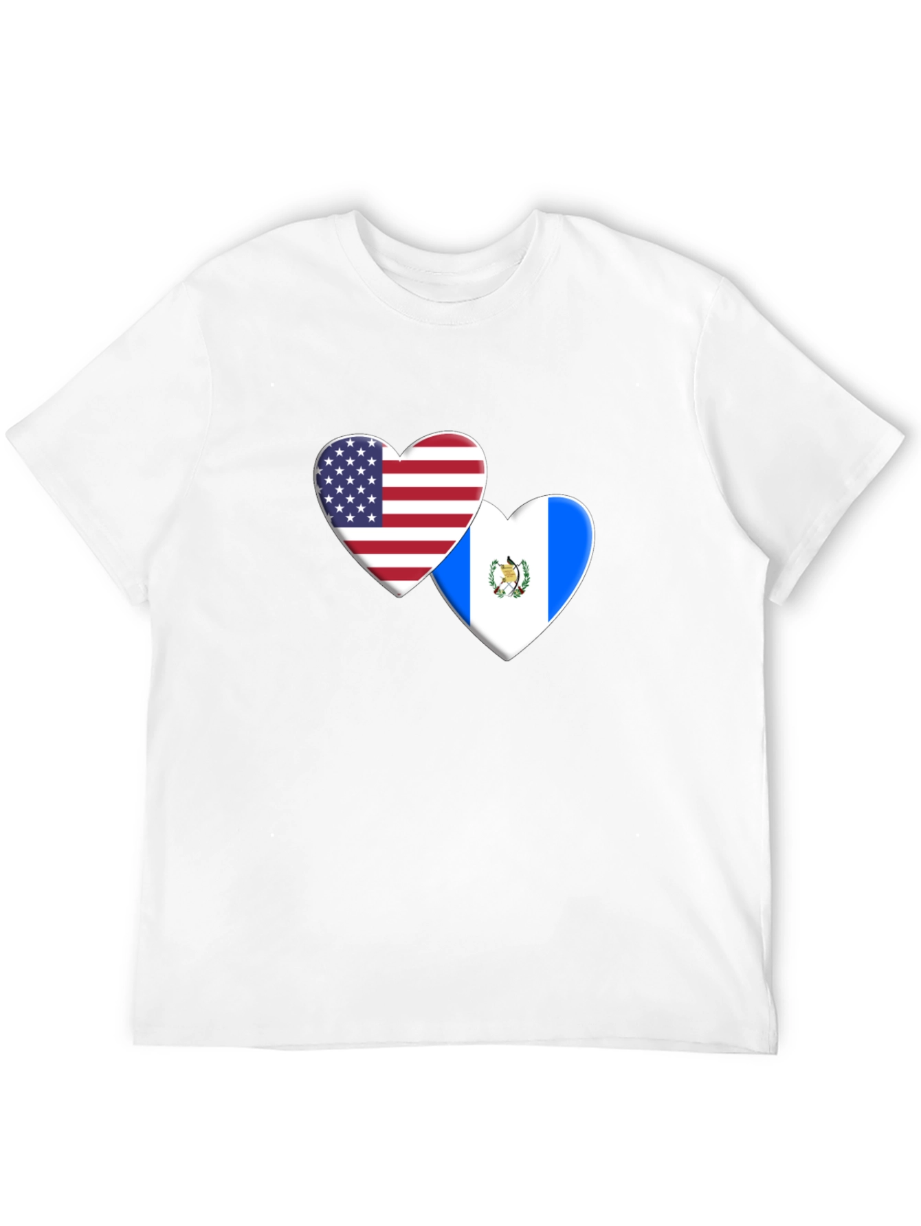 USA and Guatemala Flag Heart T-Shirt