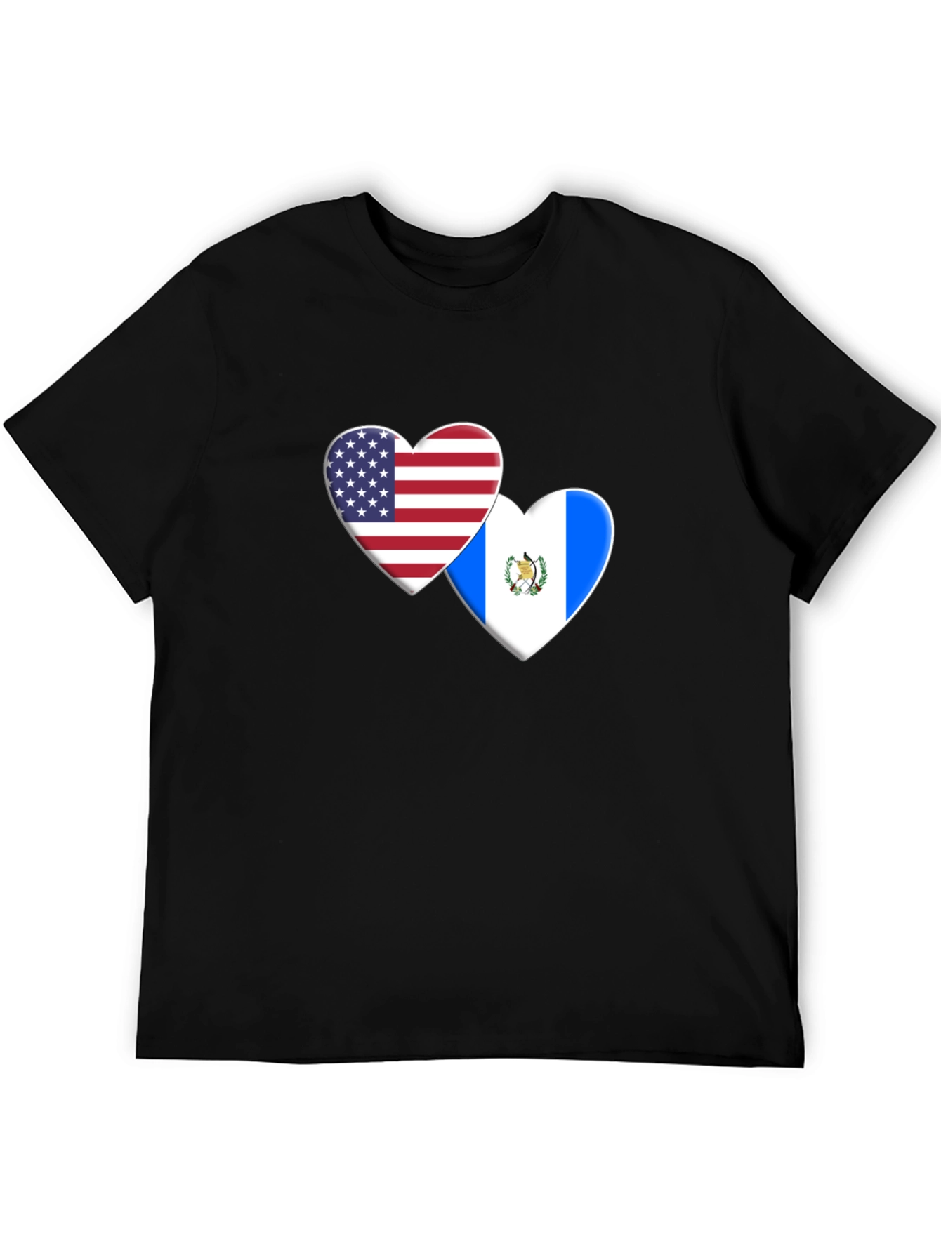USA and Guatemala Flag Heart T-Shirt