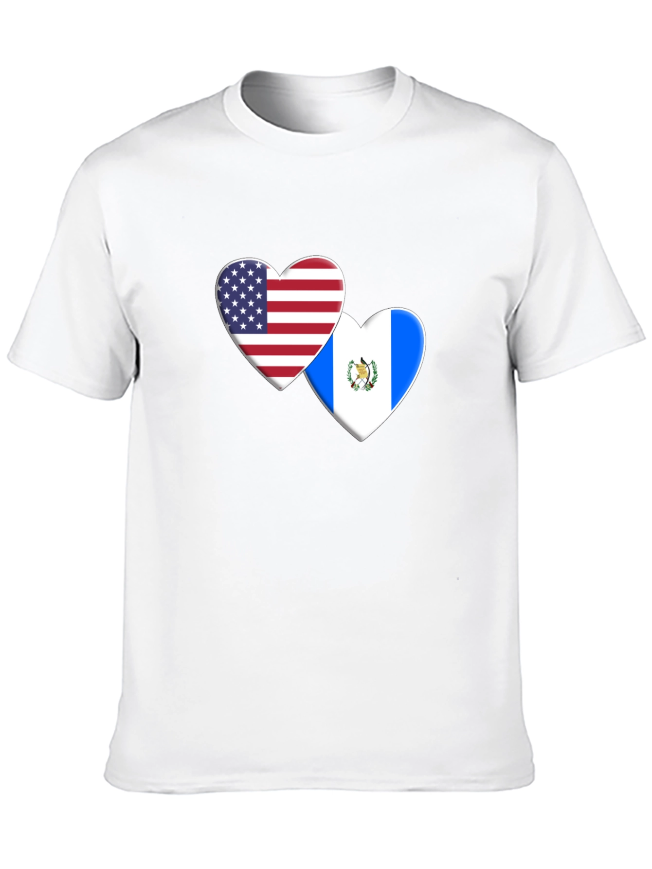 USA and Guatemala Flag Heart T-Shirt