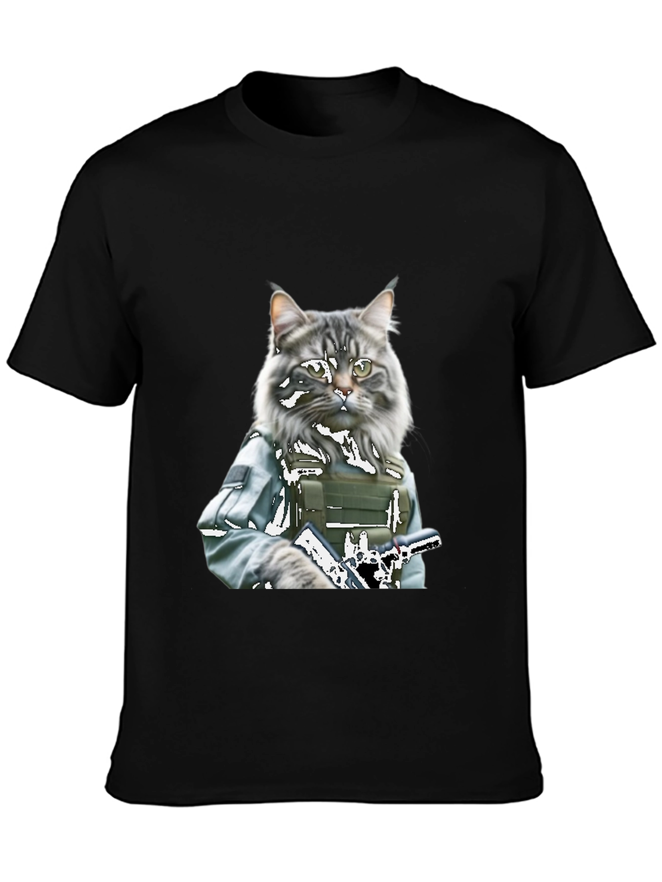 Tactical Cat T-Shirt - Military Style Graphic Tee