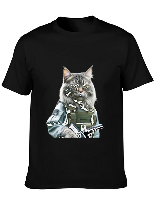 Tactical Cat T-Shirt - Military Style Graphic Tee