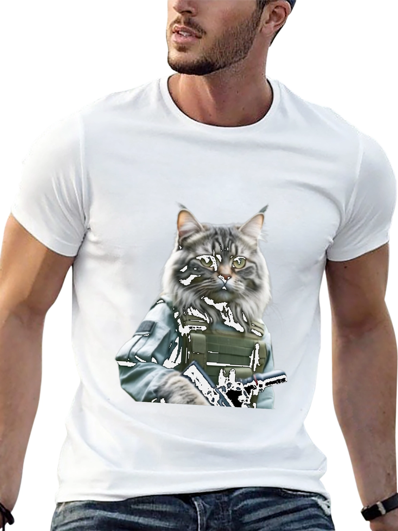Tactical Cat T-Shirt - Military Style Graphic Tee