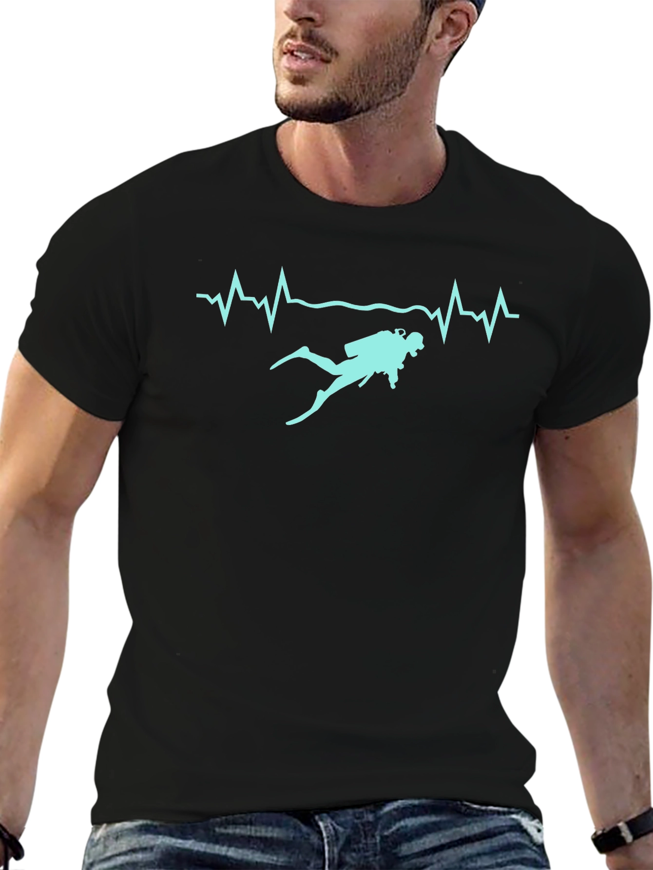 Diver Heartbeat Graphic T-Shirt