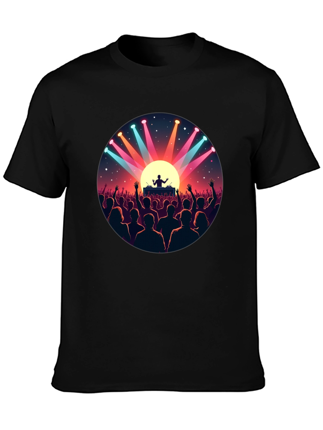 DJ Concert Graphic Tee - Black Cotton T-Shirt