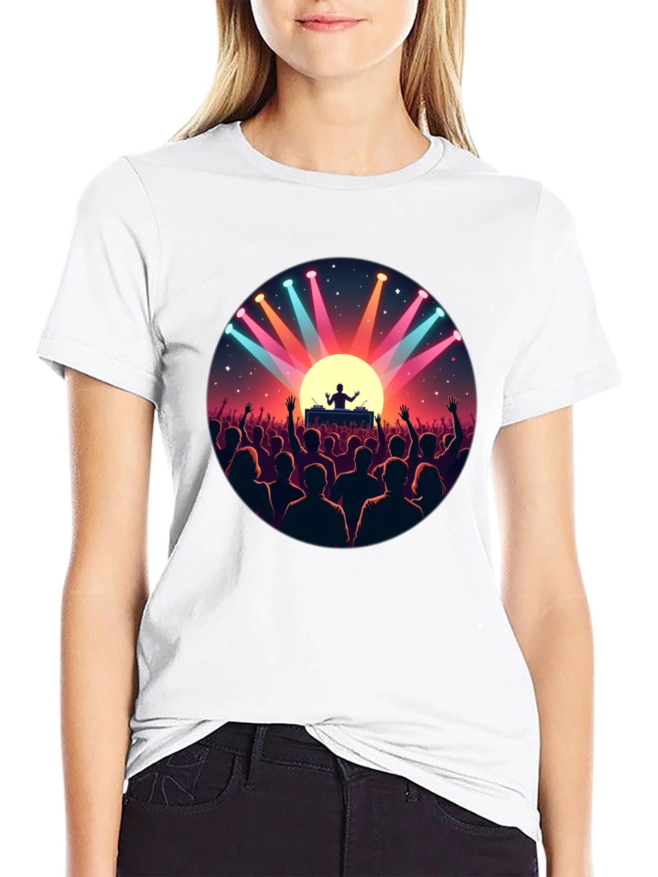 DJ Concert Graphic Tee - Black Cotton T-Shirt