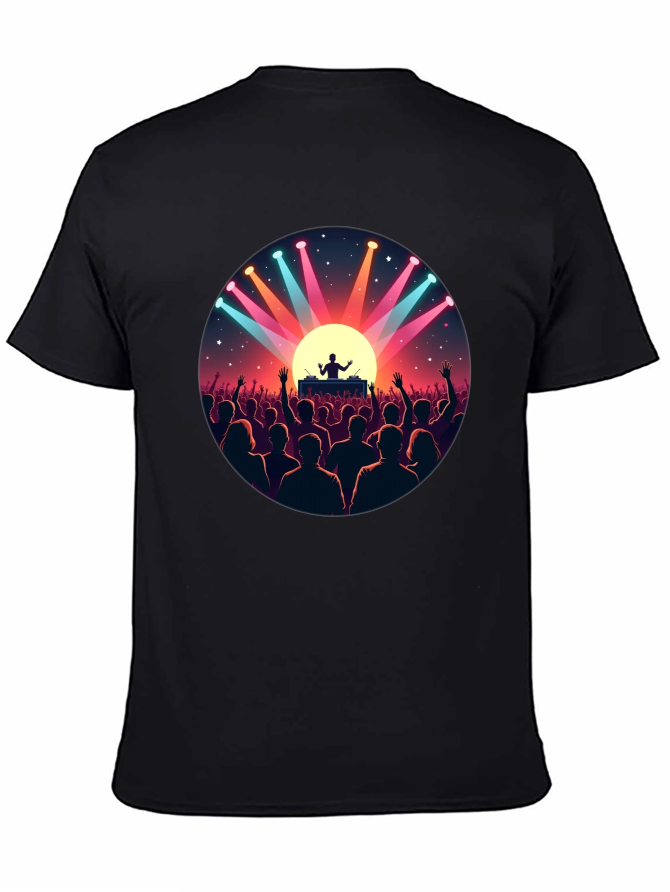 DJ Concert Graphic Tee - Black Cotton T-Shirt