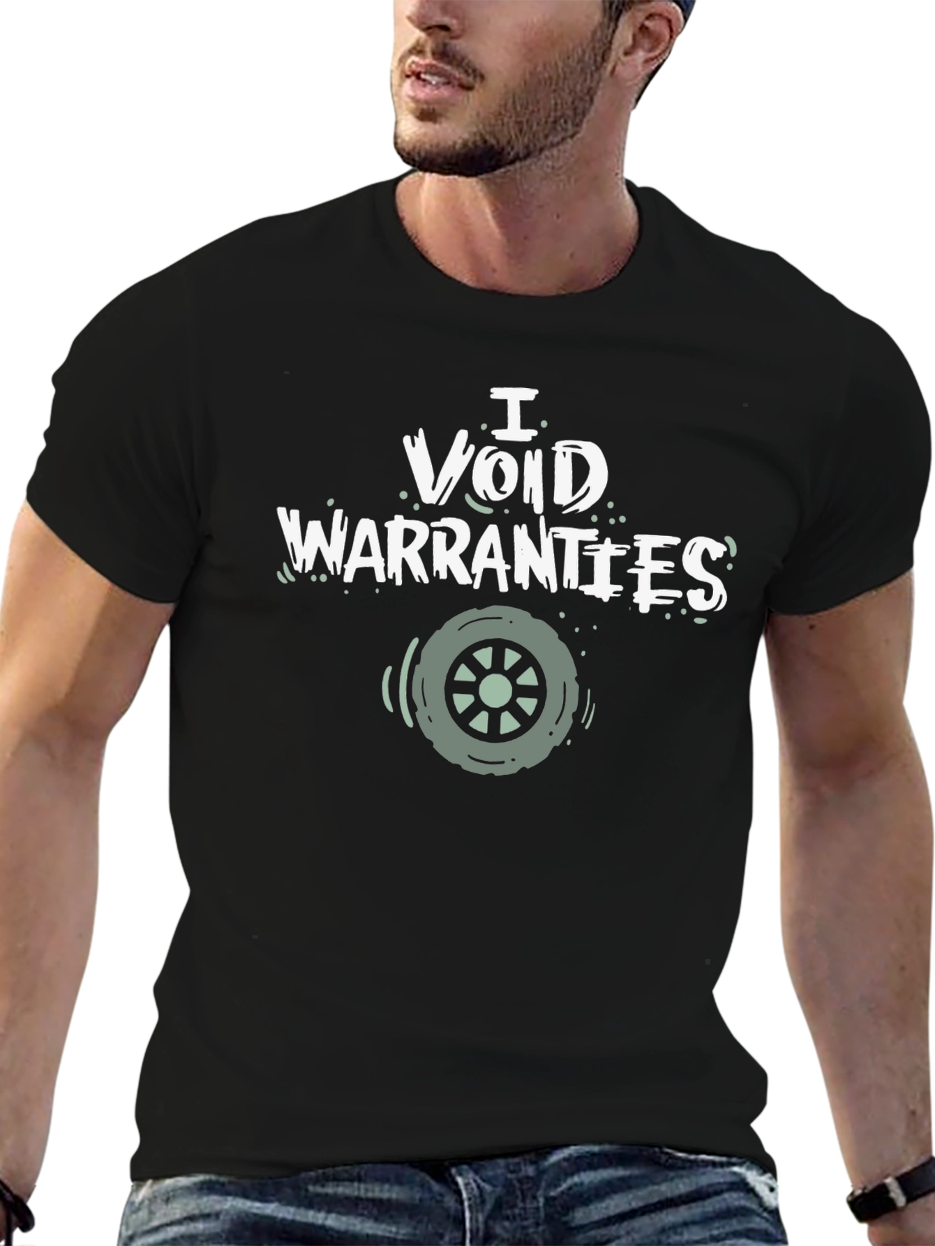 I Void Warranties Graphic Tee - Black Cotton T-Shirt