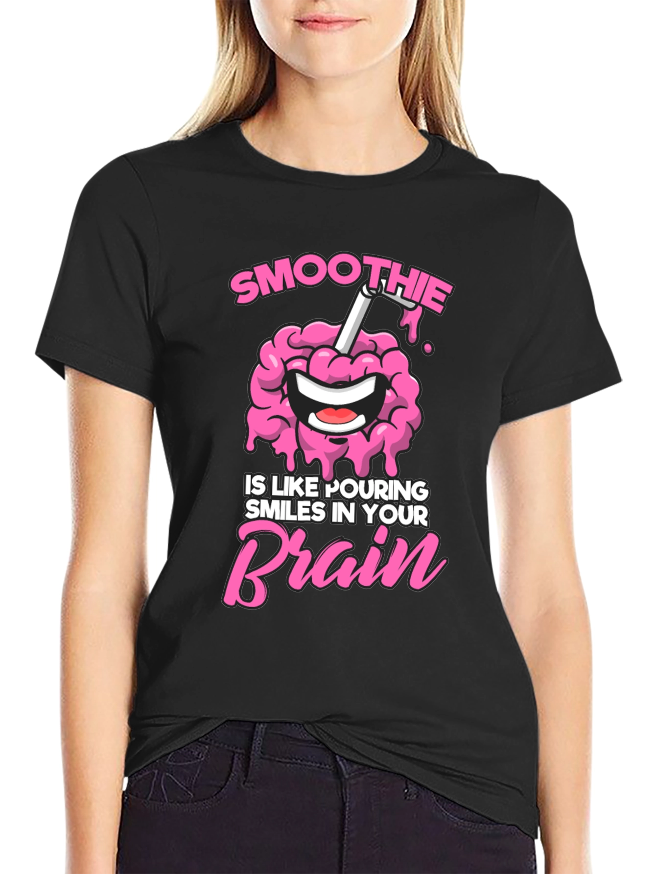 Smoothie Brain Graphic T-Shirt - Funny Unisex Tee