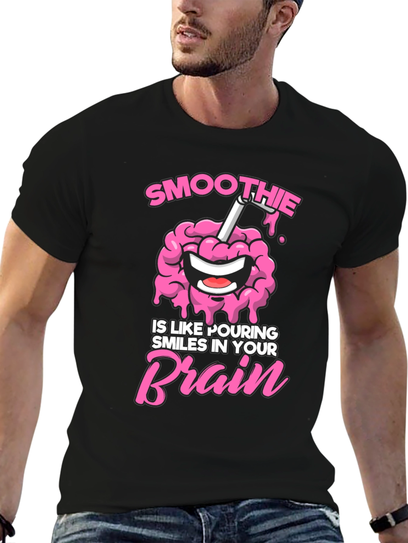 Smoothie Brain Graphic T-Shirt - Funny Unisex Tee