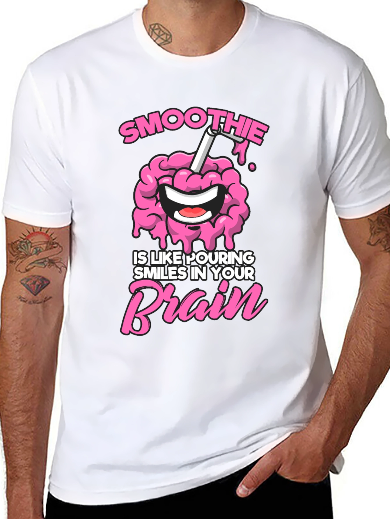 Smoothie Brain Graphic T-Shirt - Funny Unisex Tee