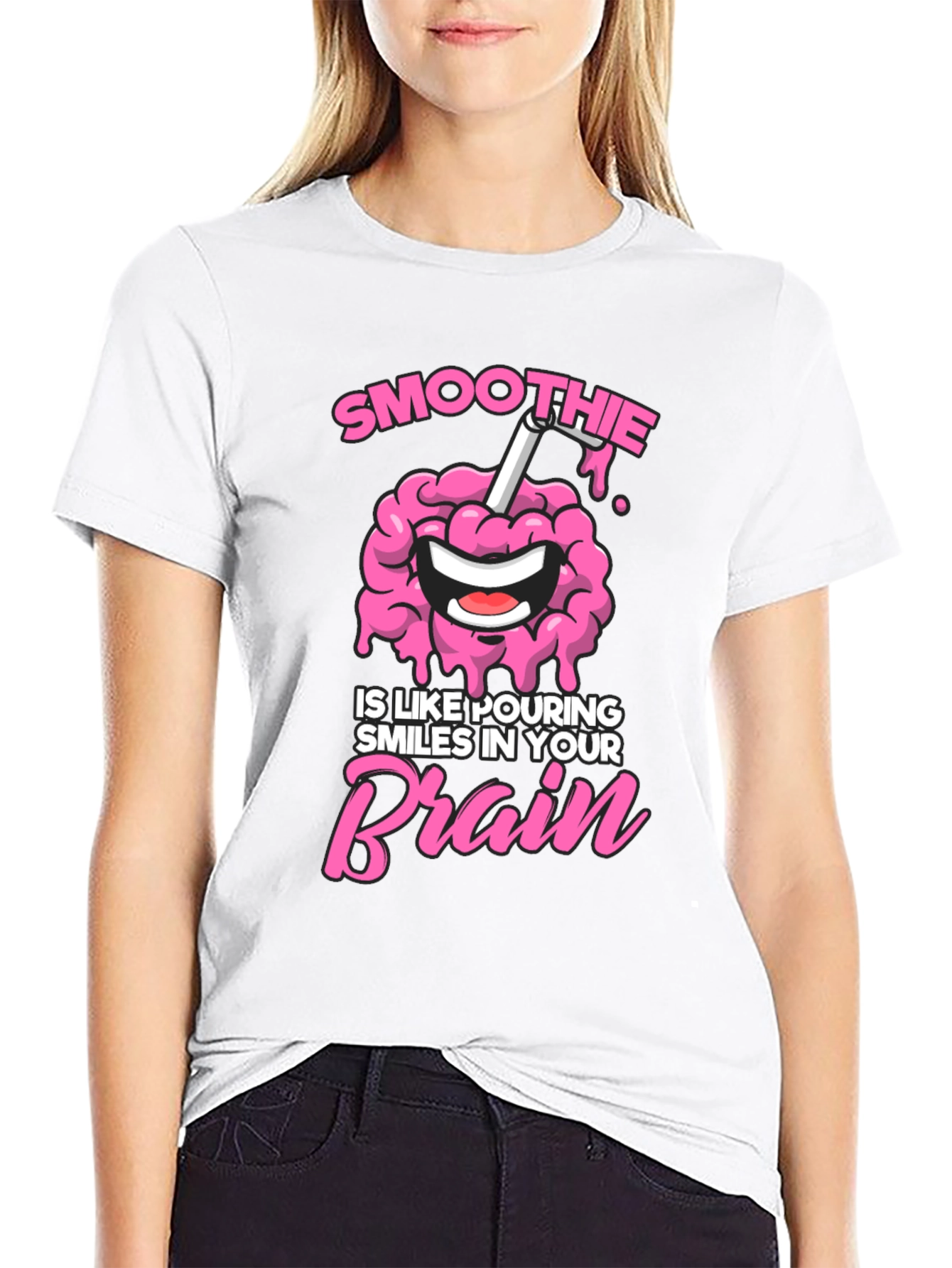 Smoothie Brain Graphic T-Shirt - Funny Unisex Tee
