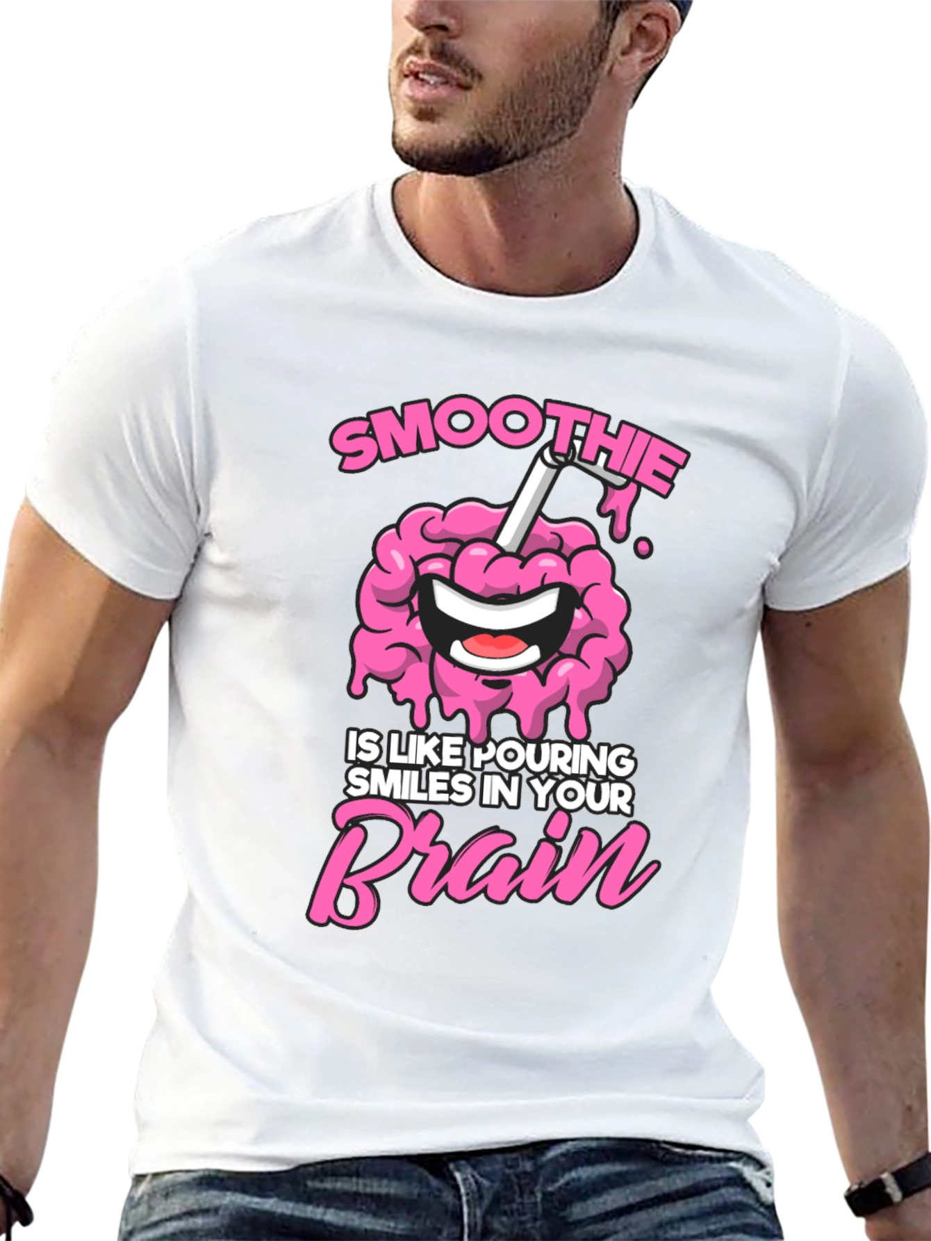 Smoothie Brain Graphic T-Shirt - Funny Unisex Tee