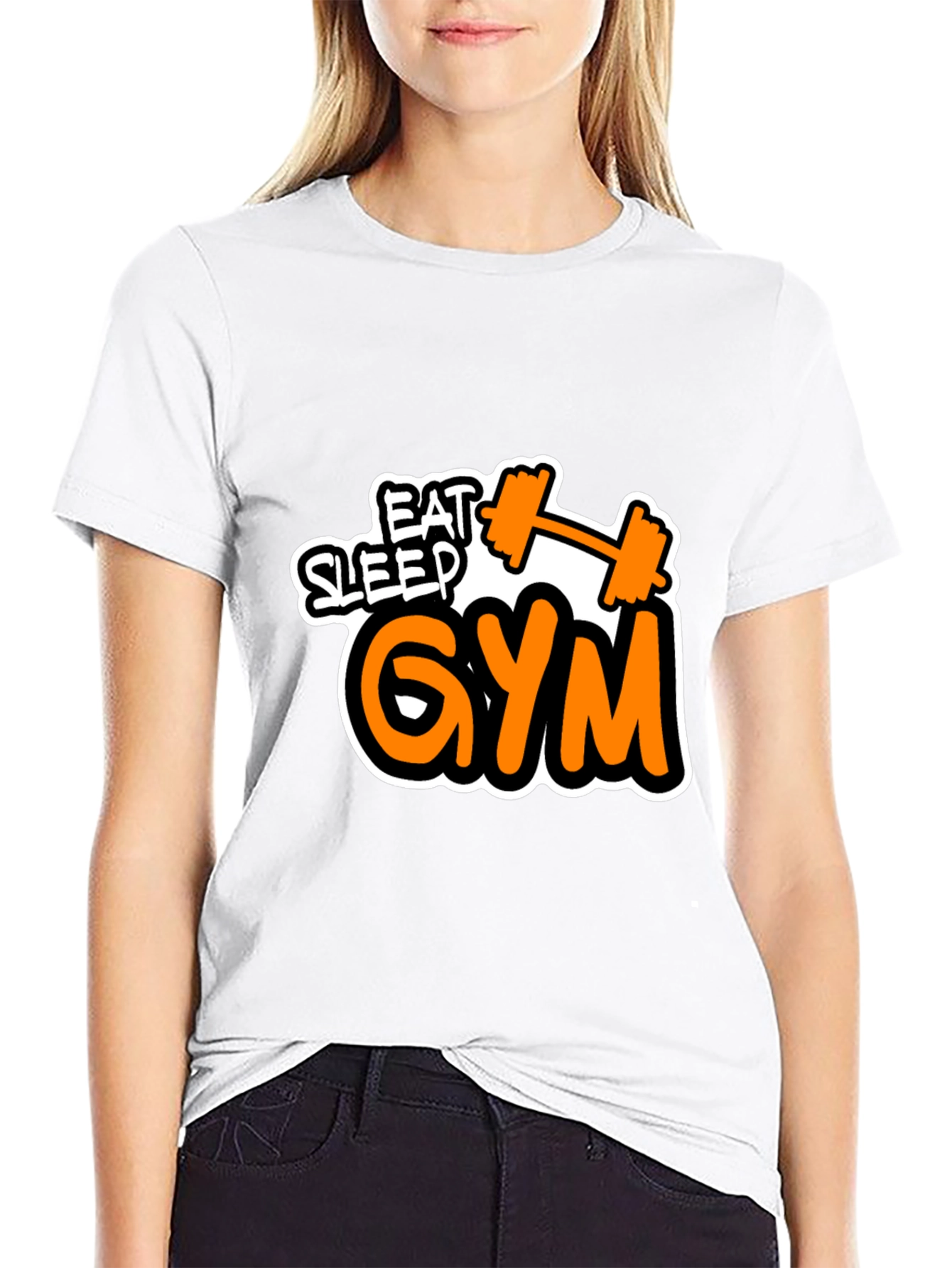 Eat Sleep Gym Graphic T-Shirt Fitness Workout Tee