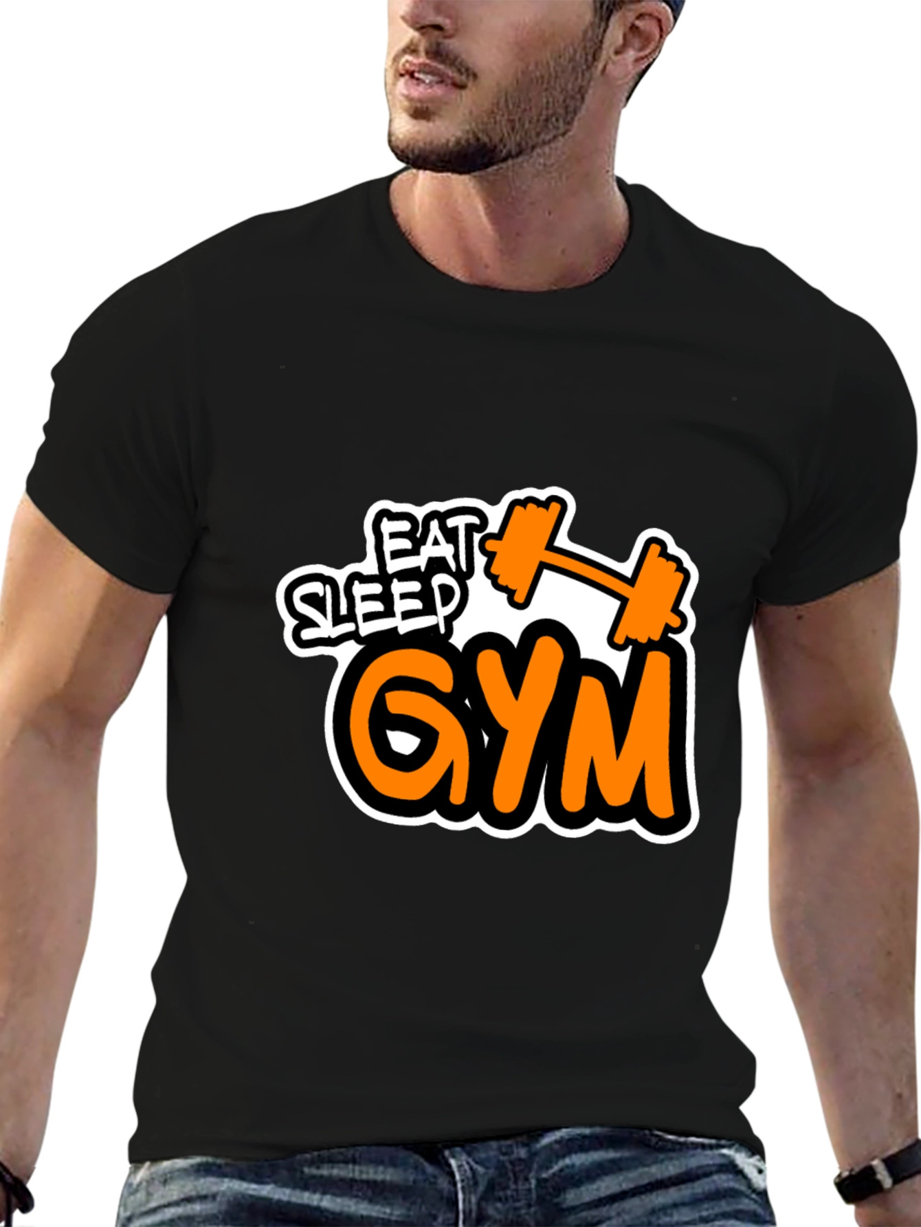 Eat Sleep Gym Graphic T-Shirt Fitness Workout Tee