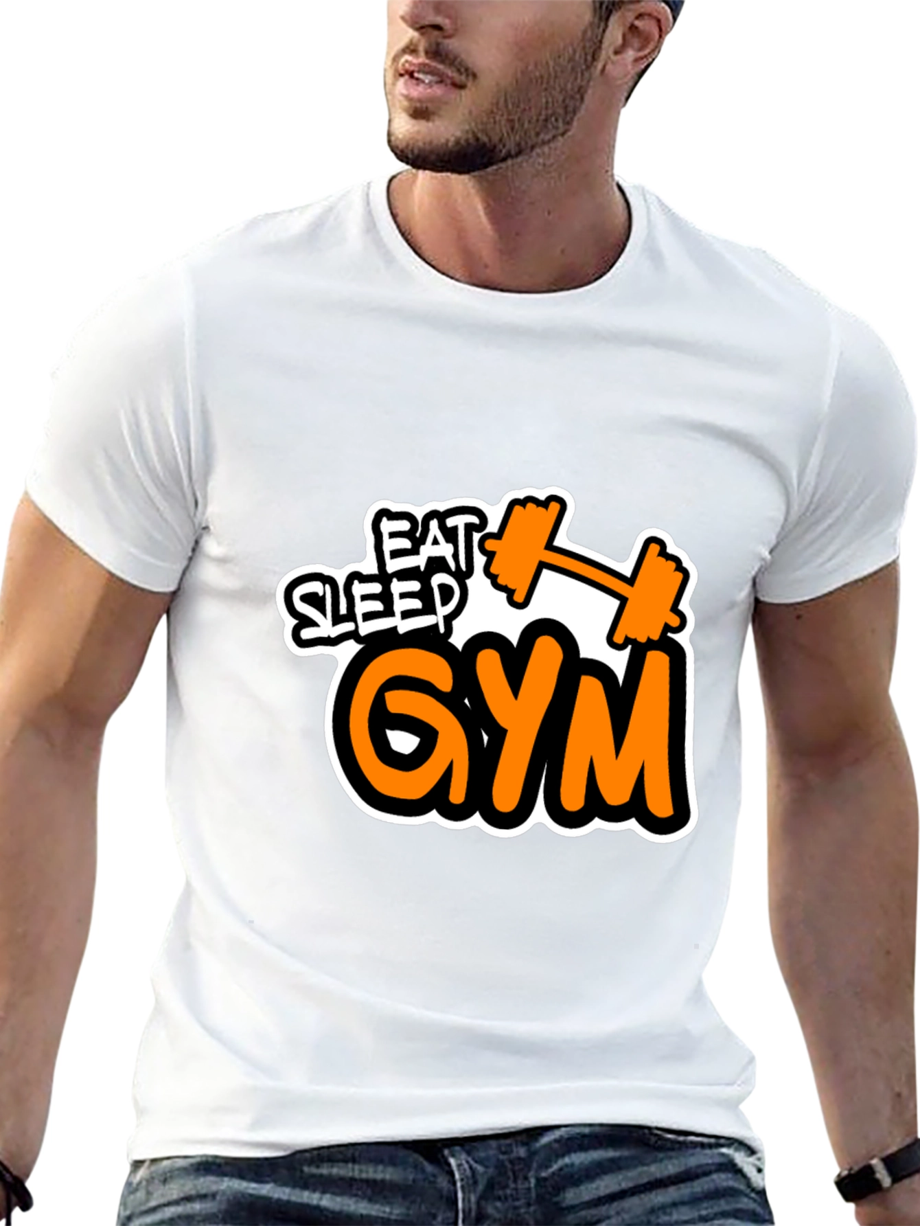 Eat Sleep Gym Graphic T-Shirt Fitness Workout Tee