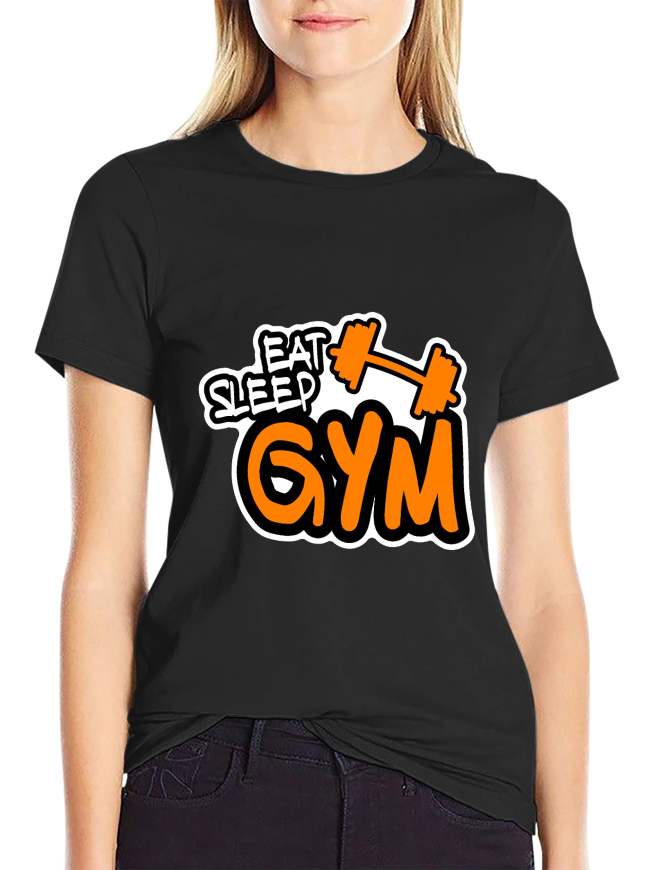 Eat Sleep Gym Graphic T-Shirt Fitness Workout Tee