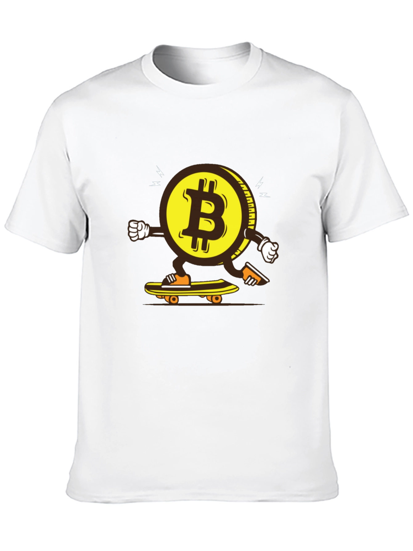 Bitcoin Skateboarder Graphic Tee - Crypto Enthusiast Apparel