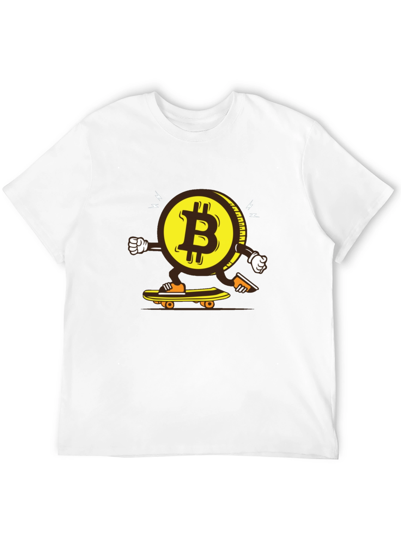 Bitcoin Skateboarder Graphic Tee - Crypto Enthusiast Apparel