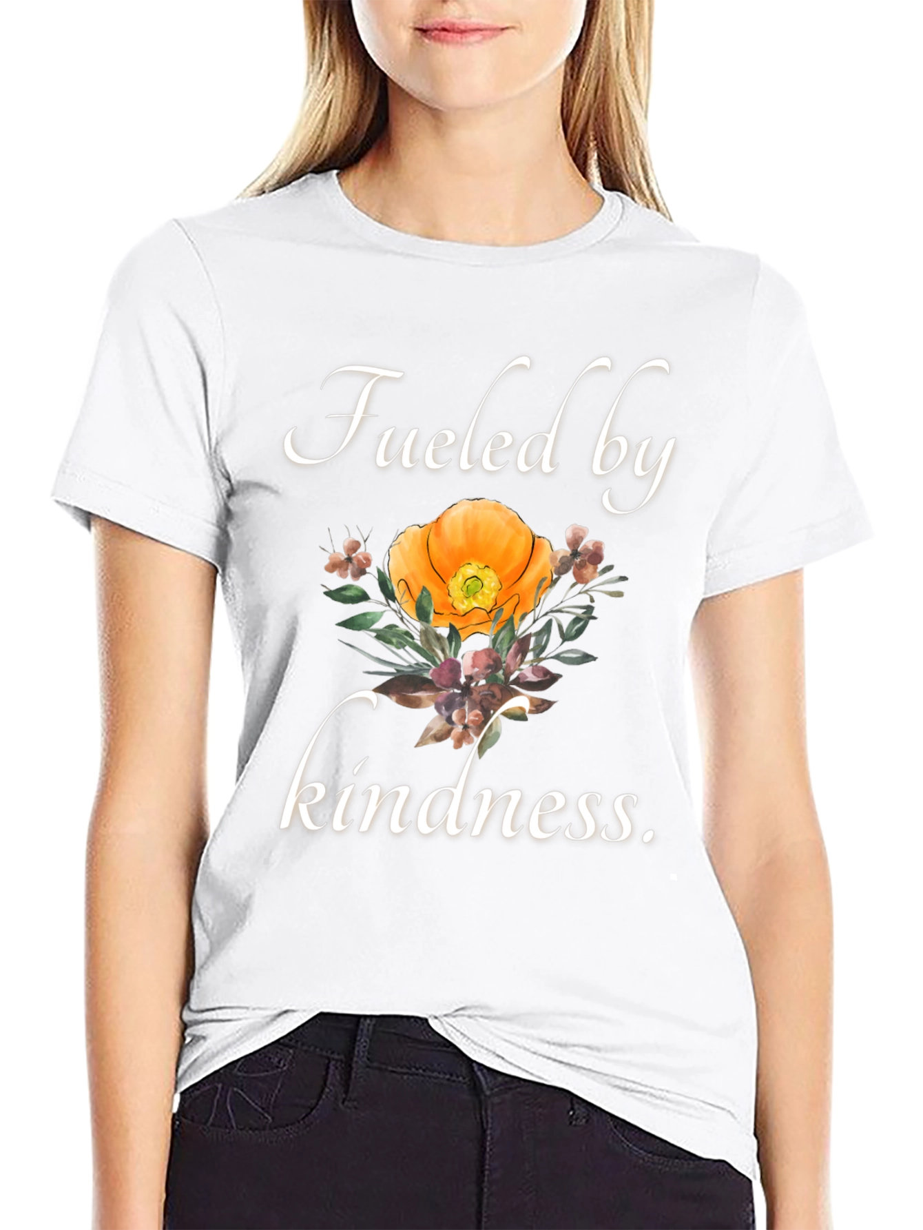 Fueled by Kindness T-Shirt - Floral Graphic Tee