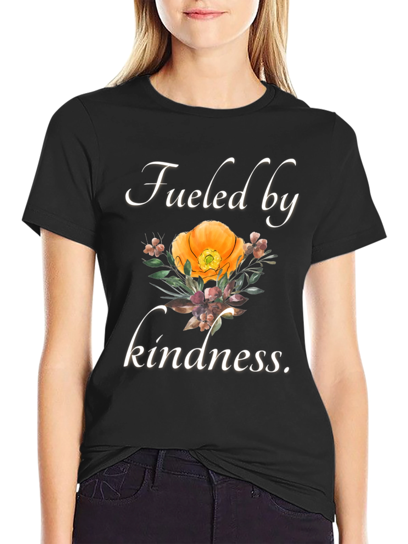 Fueled by Kindness T-Shirt - Floral Graphic Tee