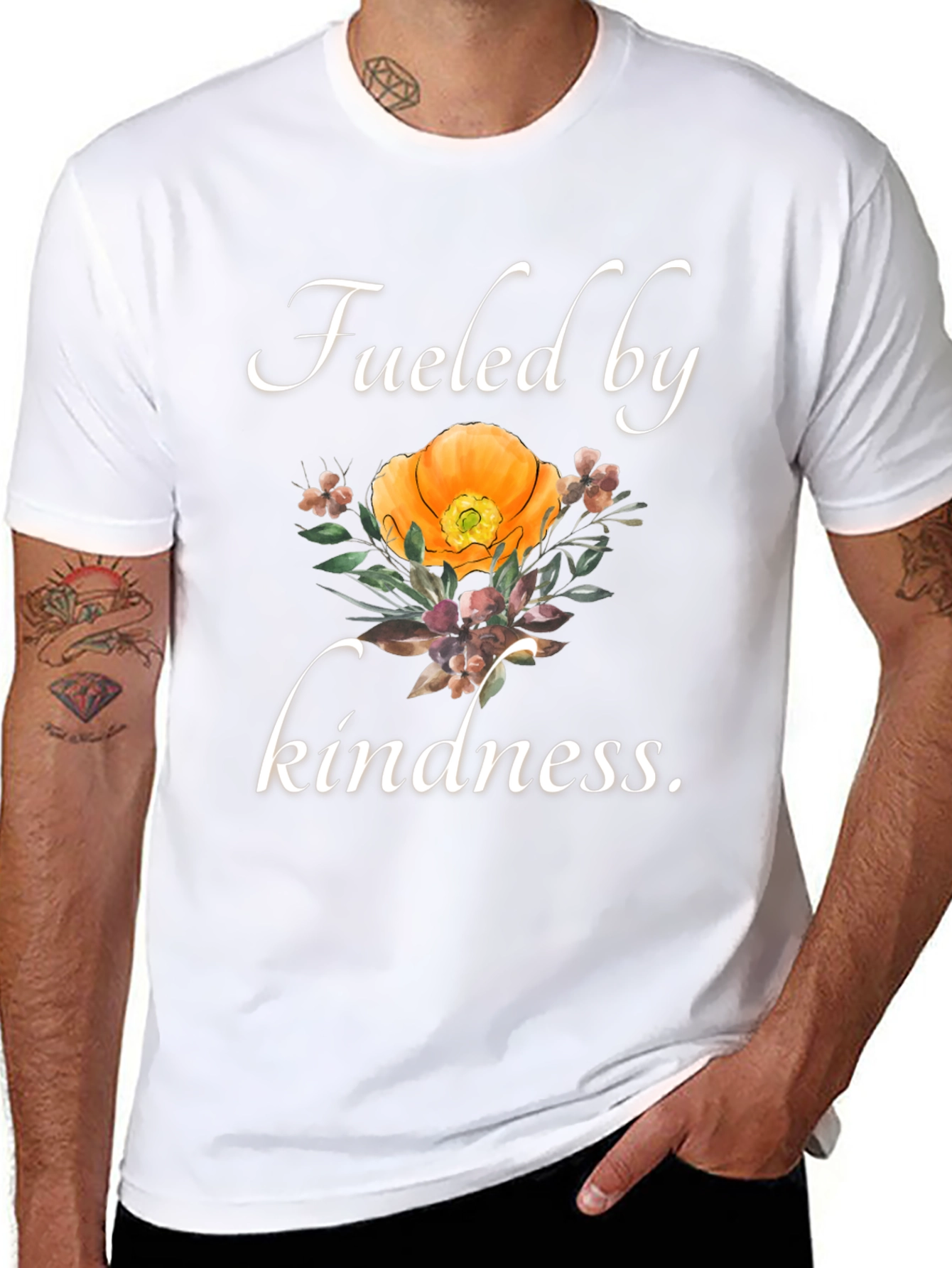 Fueled by Kindness T-Shirt - Floral Graphic Tee