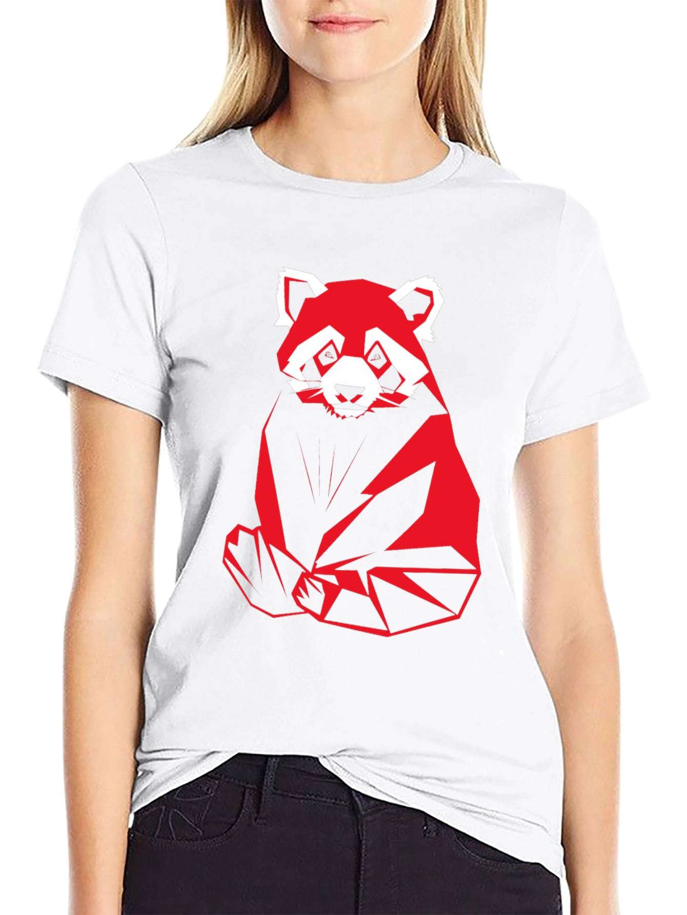Geometric Red Panda Graphic T-Shirt