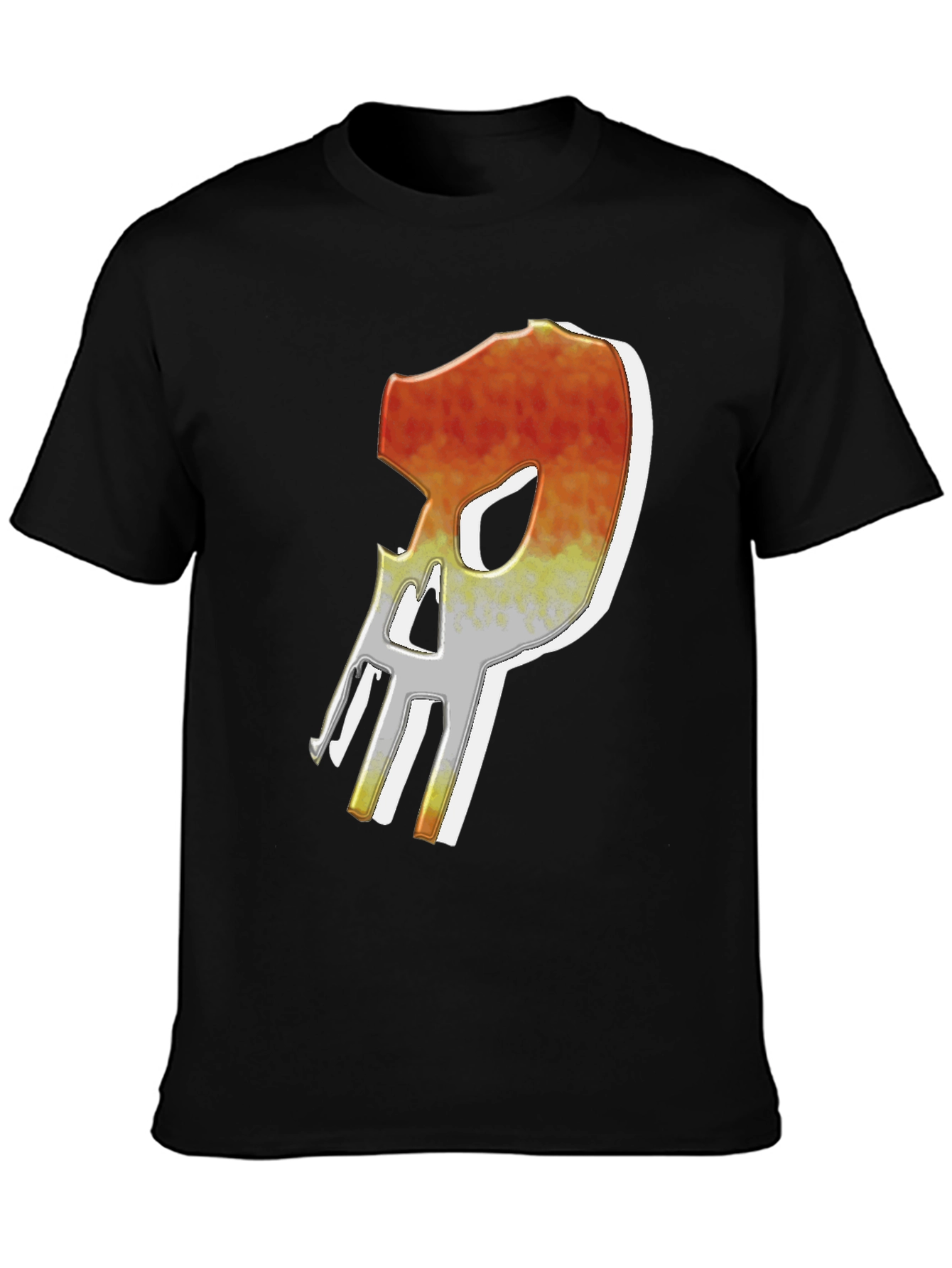 Fiery Skull Graphic Tee - Edgy Mens T-Shirt