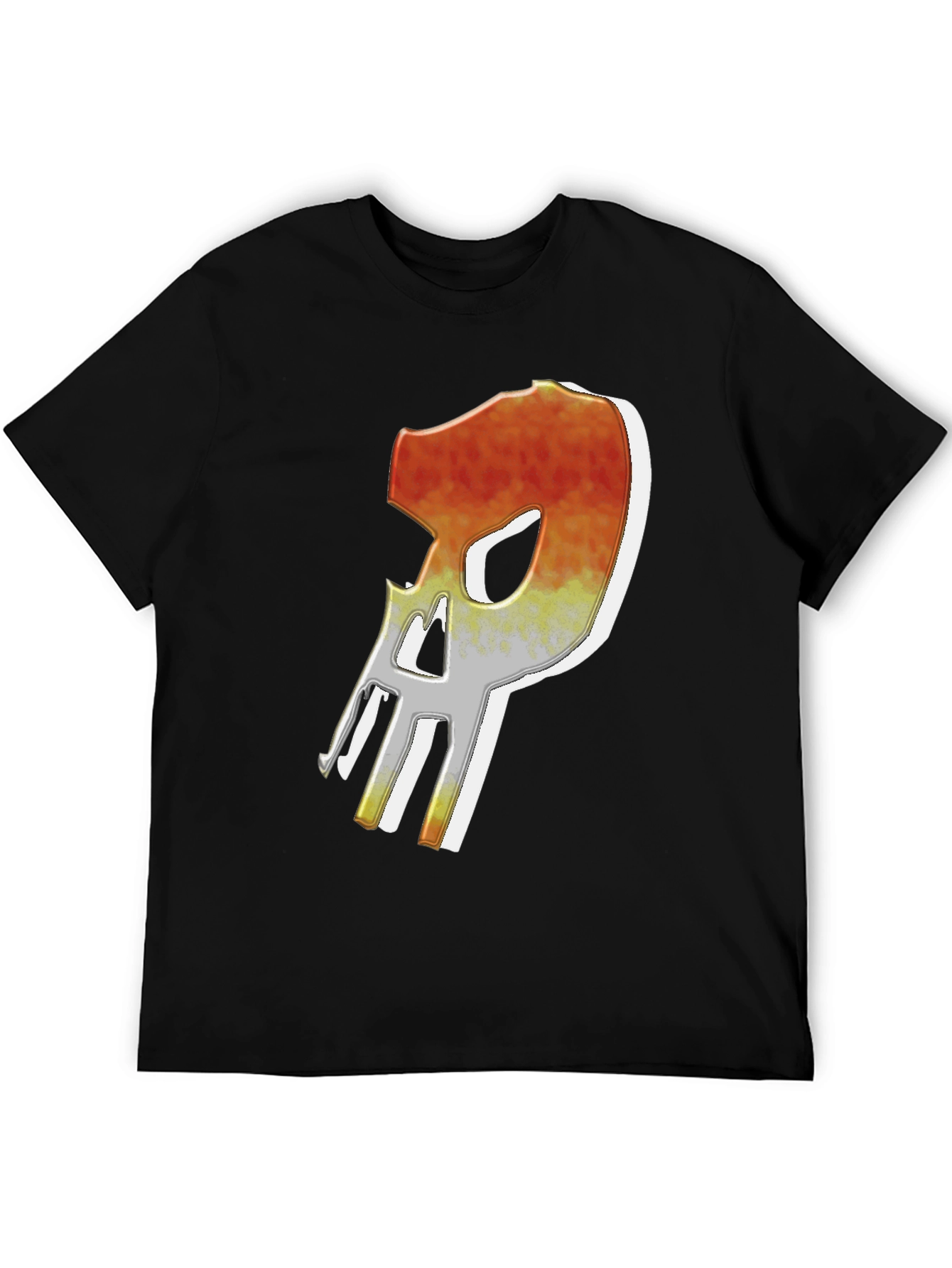 Fiery Skull Graphic Tee - Edgy Mens T-Shirt