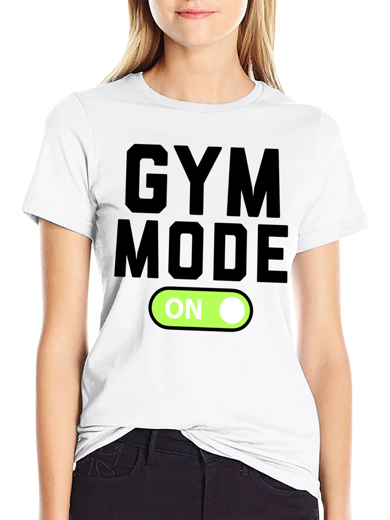 Gym Mode On Graphic T-Shirt - Black