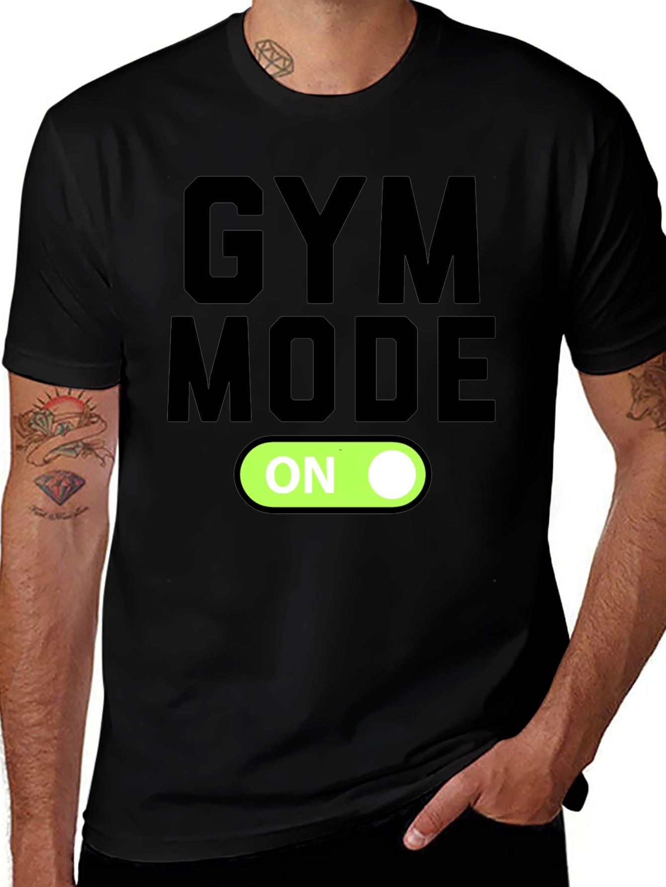 Gym Mode On Graphic T-Shirt - Black