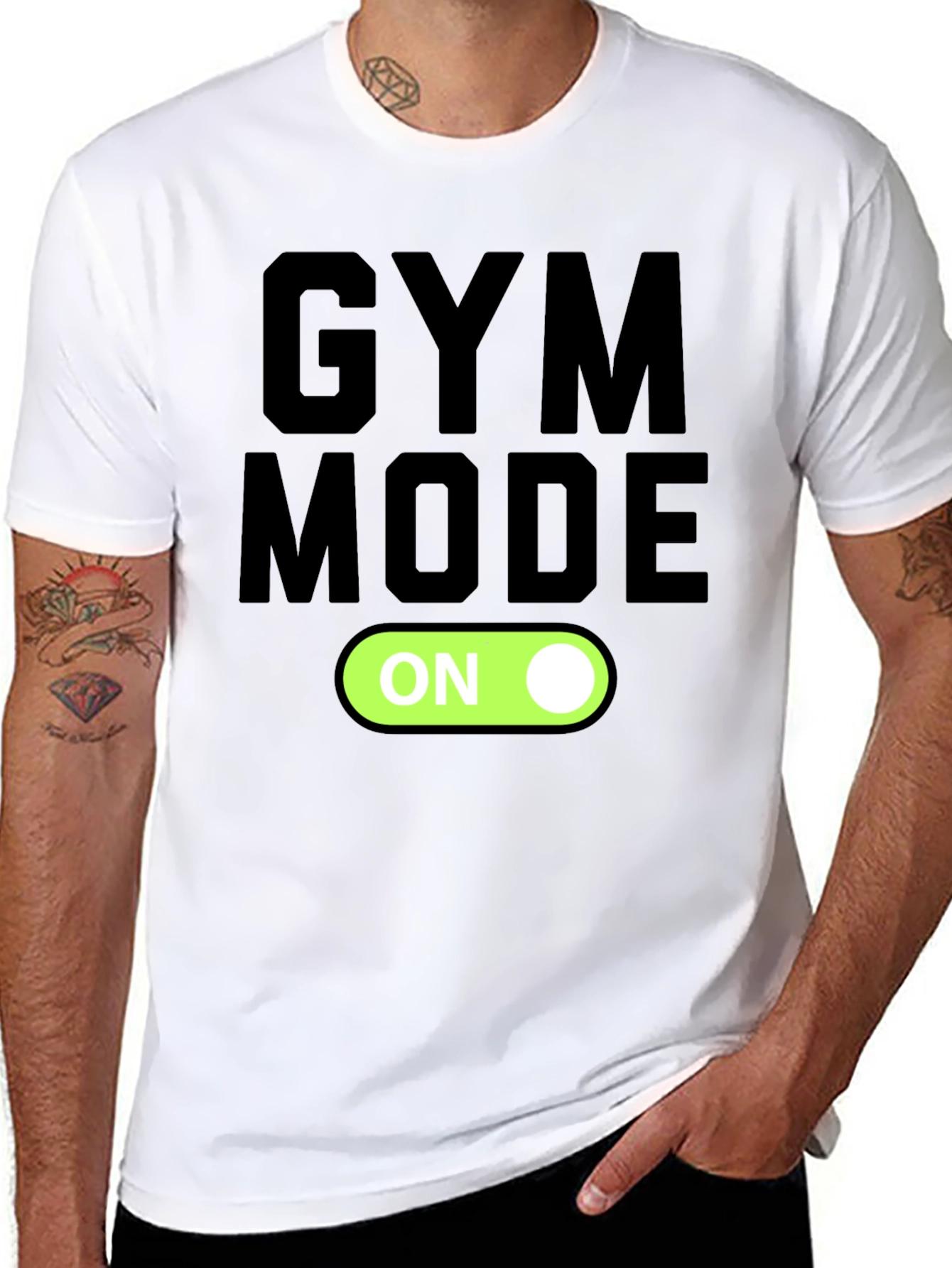 Gym Mode On Graphic T-Shirt - Black