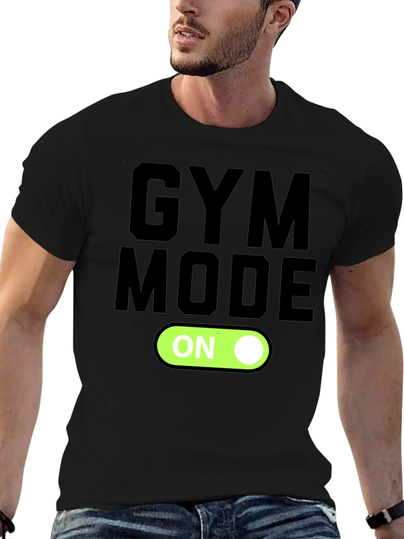 Gym Mode On Graphic T-Shirt - Black