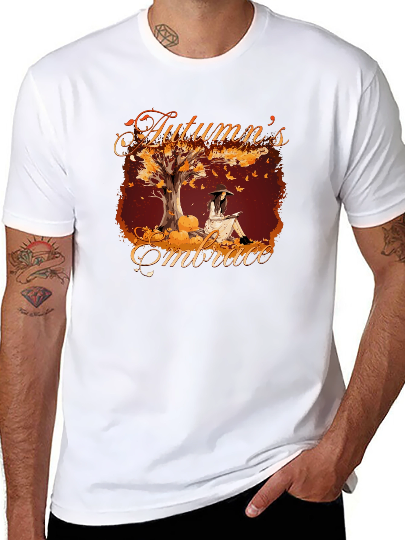 Autumns Embrace Graphic Tee - Cozy Fall Style
