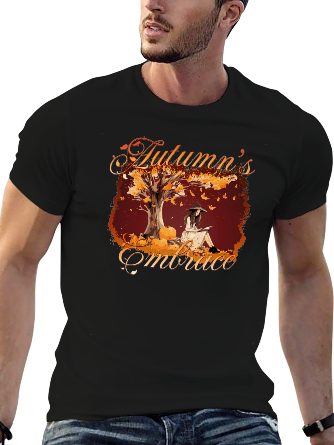 Autumns Embrace Graphic Tee - Cozy Fall Style
