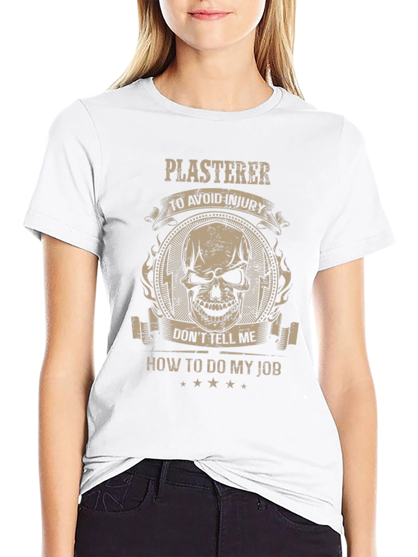 Plasterer Skull Graphic T-Shirt - Avoid Injury