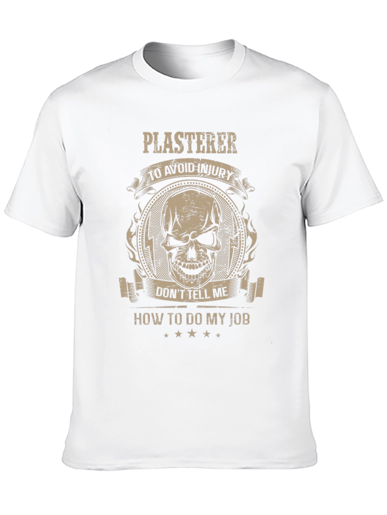 Plasterer Skull Graphic T-Shirt - Avoid Injury