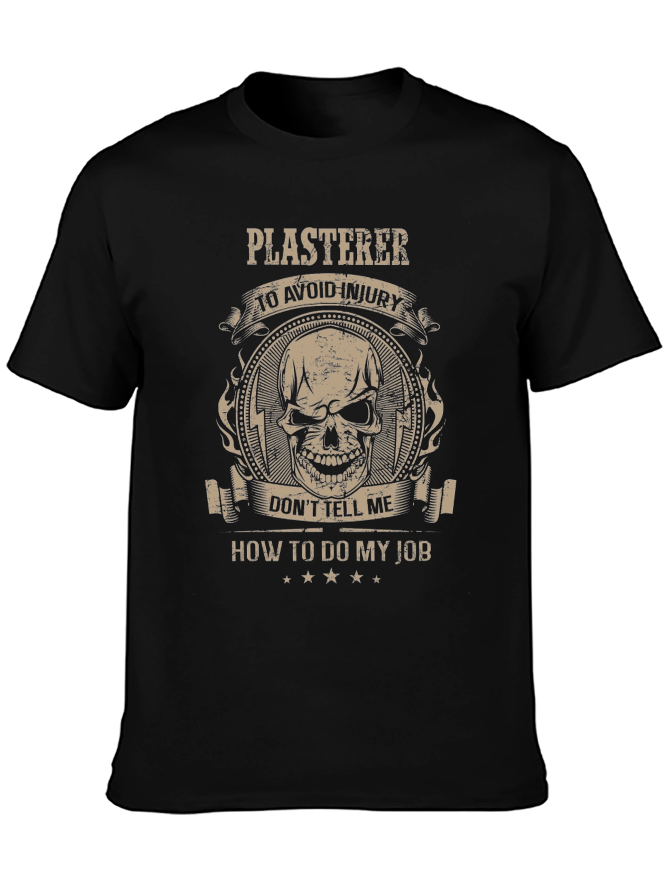 Plasterer Skull Graphic T-Shirt - Avoid Injury