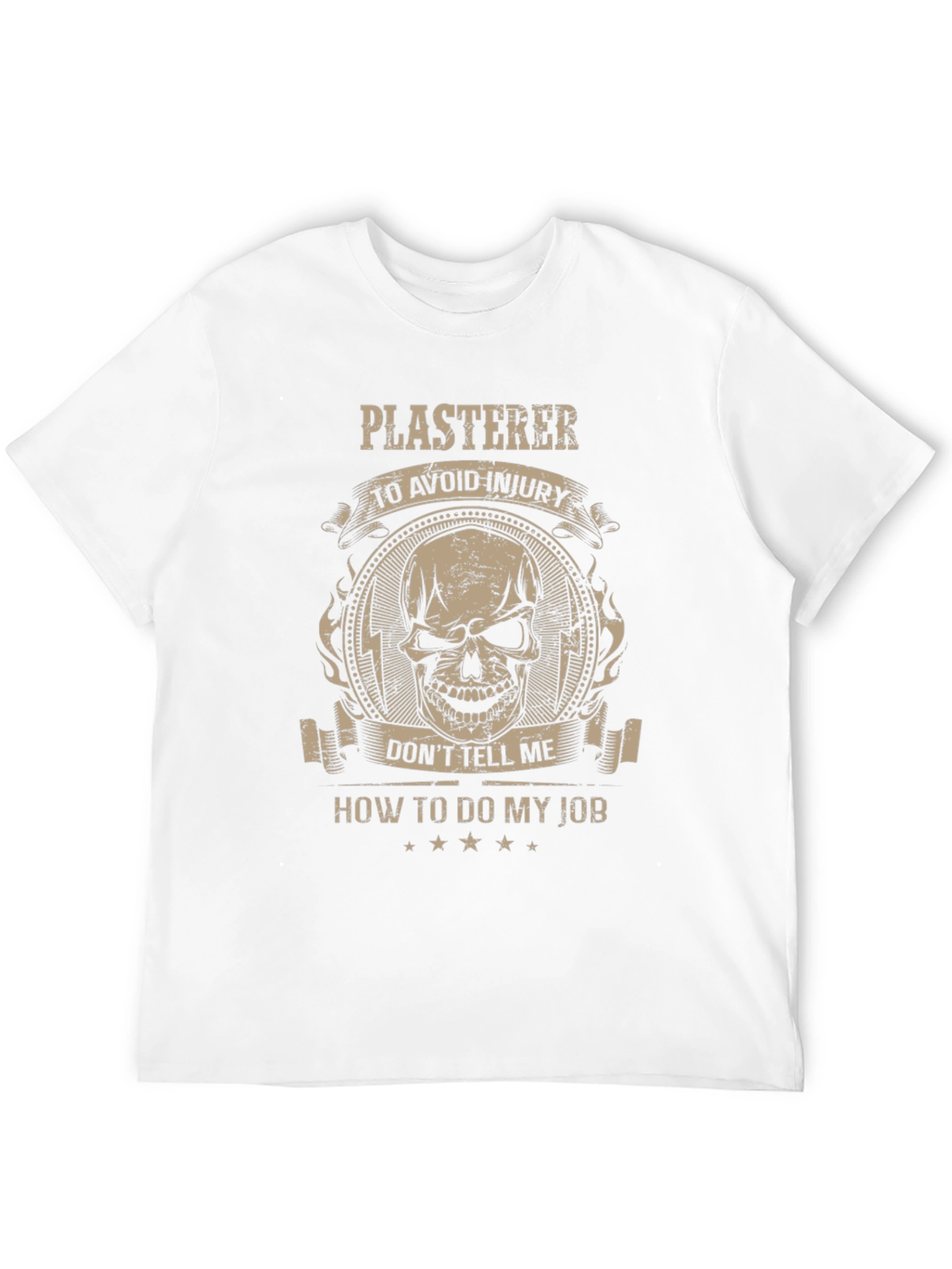 Plasterer Skull Graphic T-Shirt - Avoid Injury