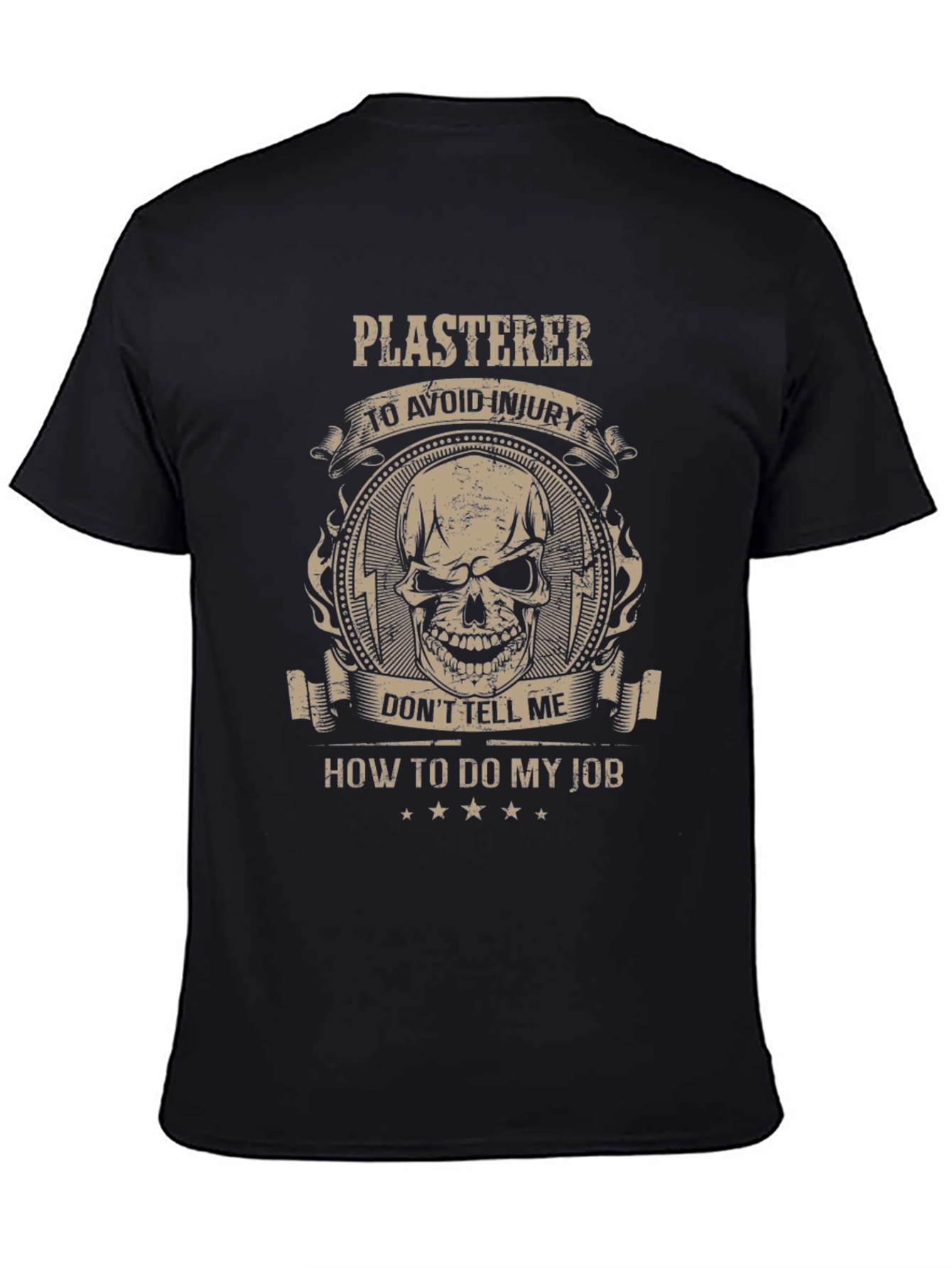 Plasterer Skull Graphic T-Shirt - Avoid Injury