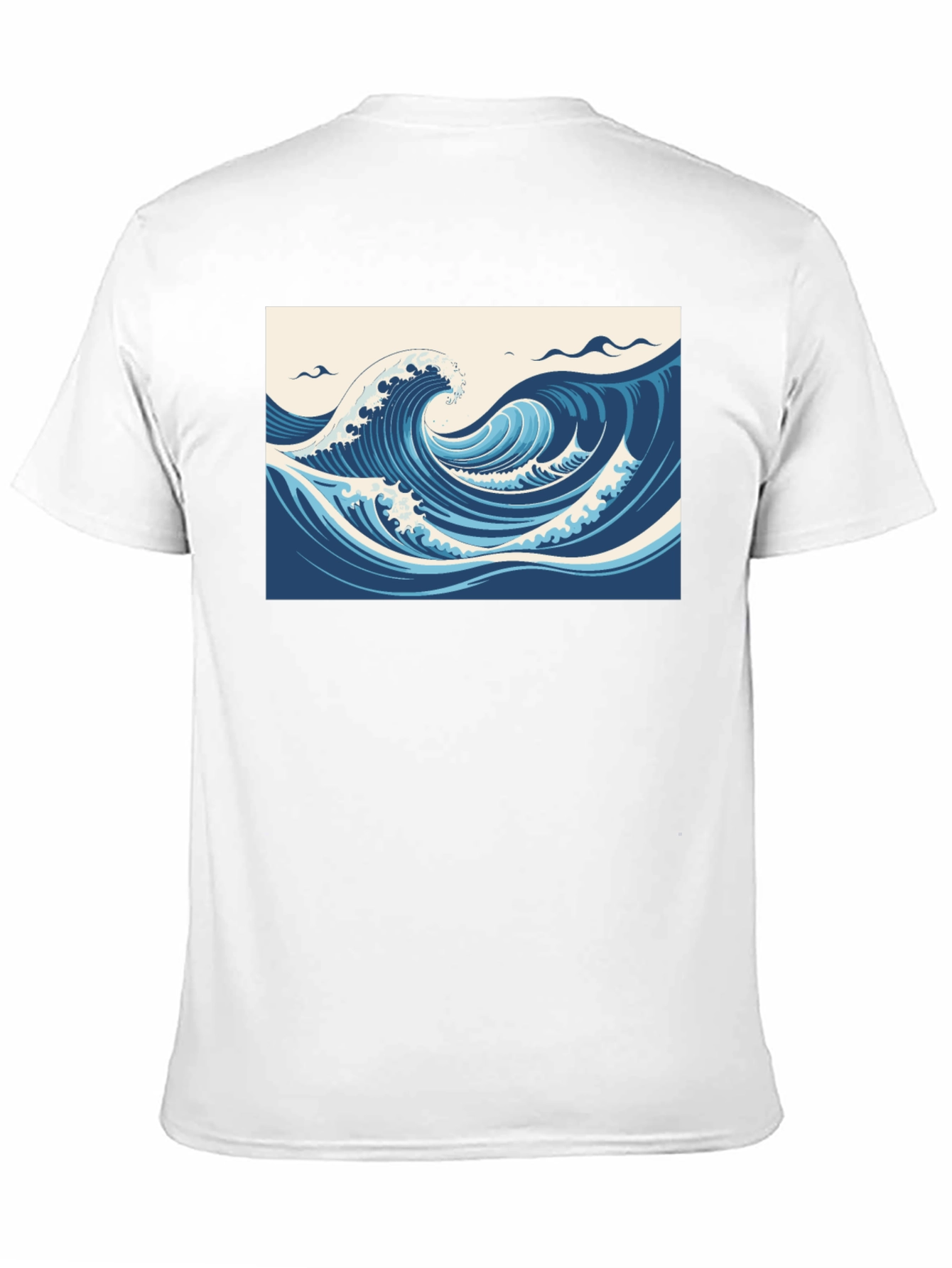Ocean Wave Graphic Tee - Black Cotton T-Shirt