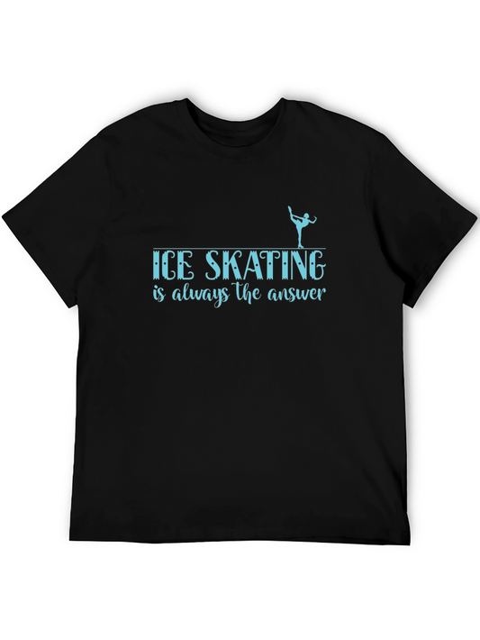 Ice Skating Always the Answer Black T-Shirt